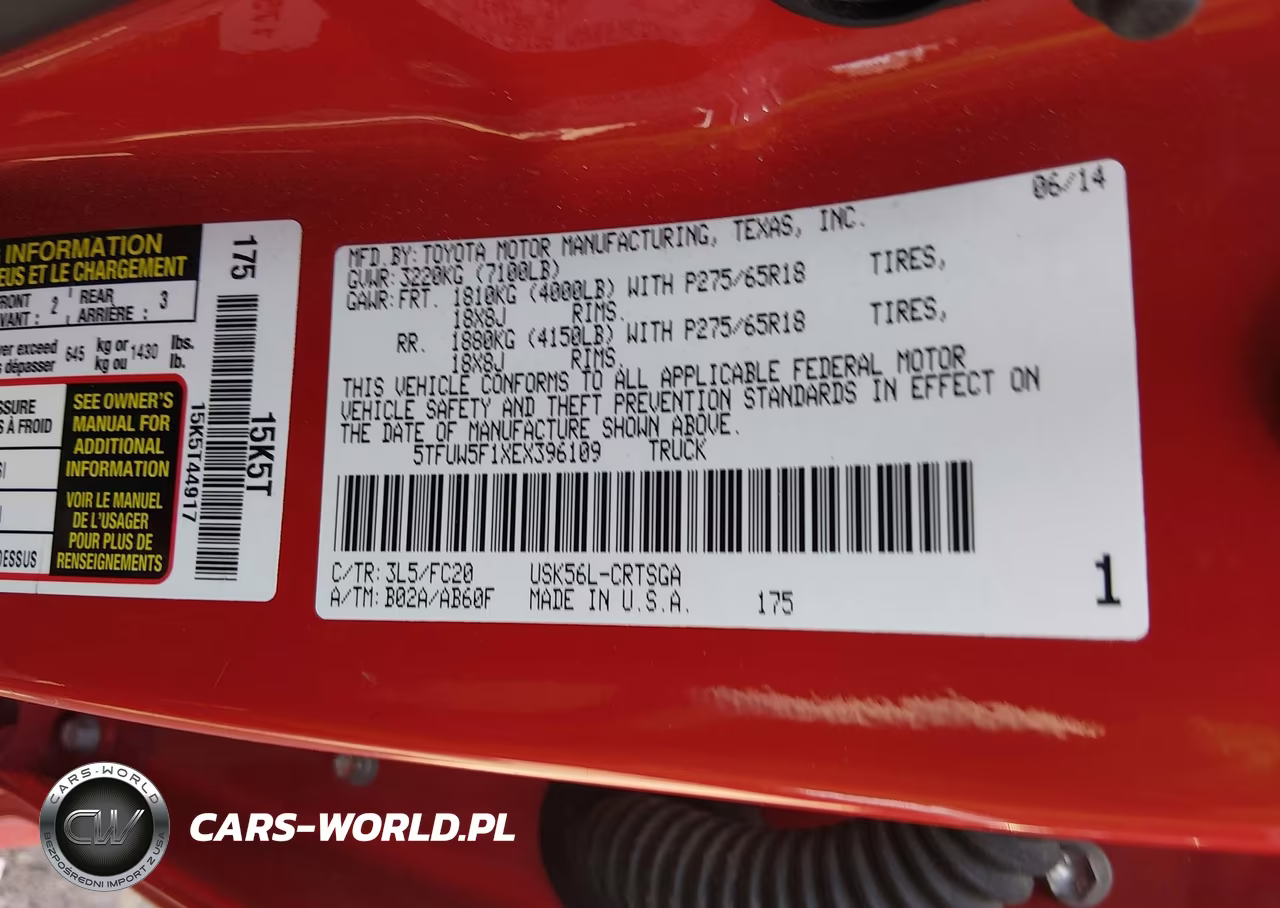 2014 Toyota Tundra Sr5 5.7L V8 VIN:5TFUW5F1XEX396109 - 9
