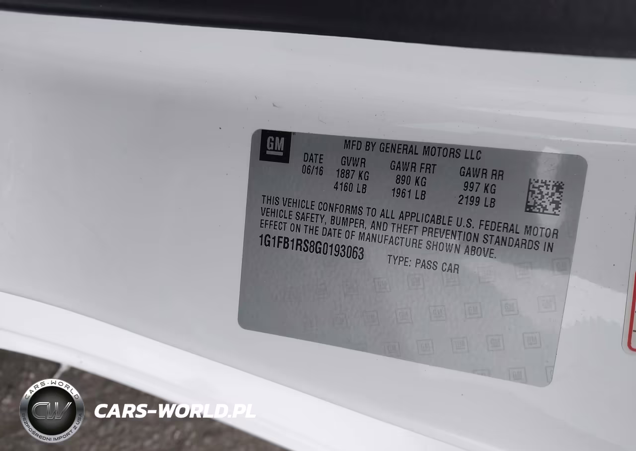 2016 Chevrolet Camaro 1Lt VIN:1G1FB1RS8G0193063 - 9