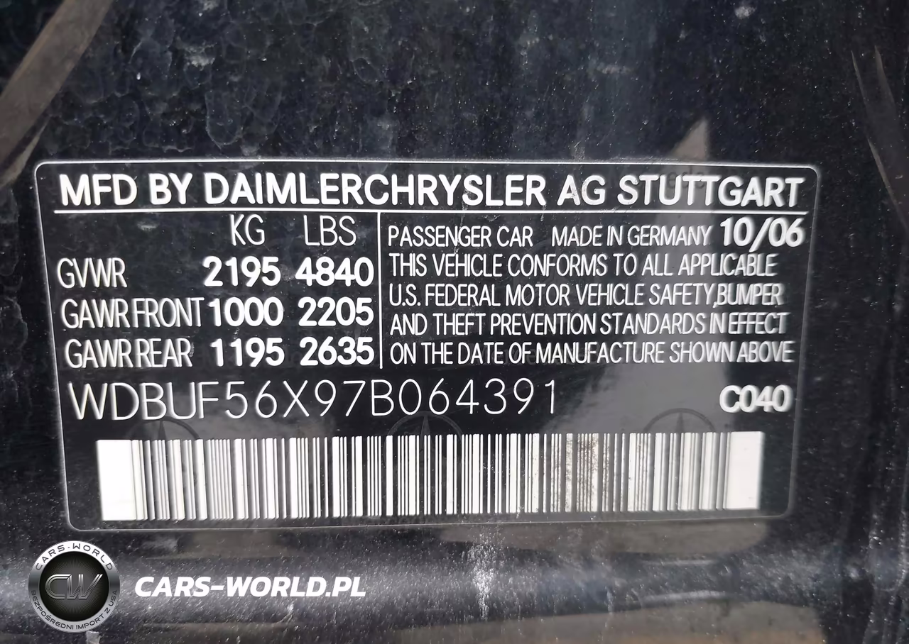 2007 Mercedes-Benz E 350 VIN:WDBUF56X97B064391 - 9