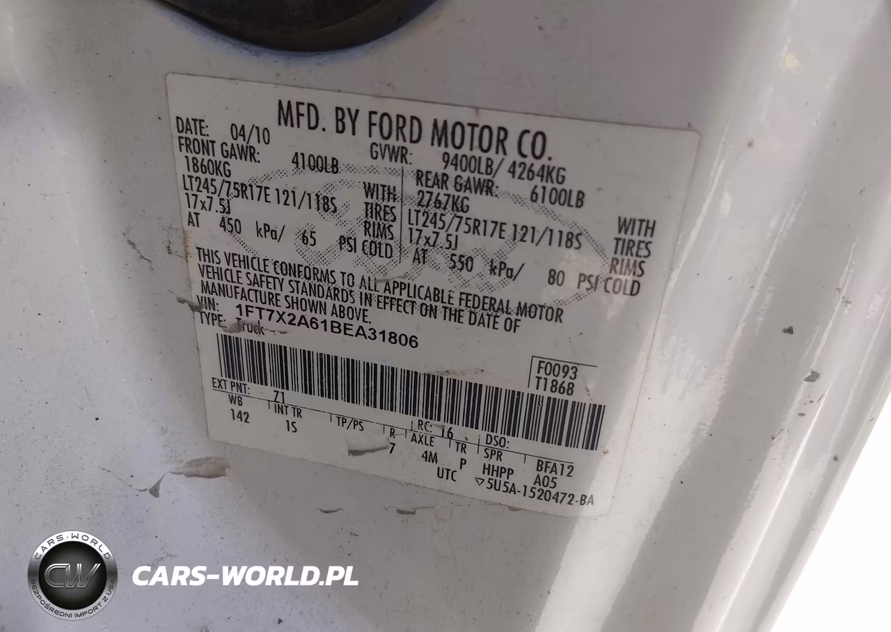 2011 Ford Super Duty F-250 Srw Lariat-Xl-Xlt VIN:1FT7X2A61BEA31806 - 9