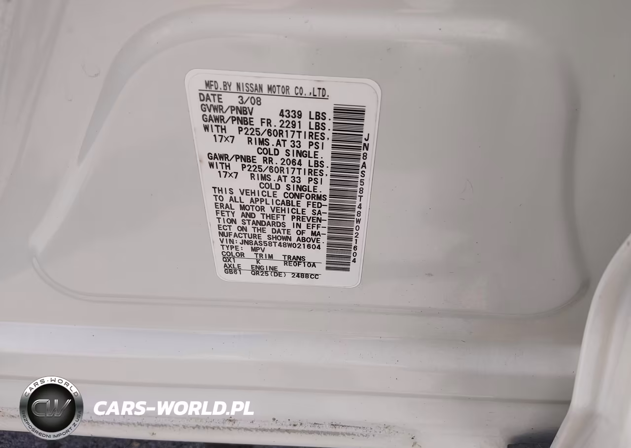 2008 Nissan Rogue Sl VIN:JN8AS58T48W021604 - 9