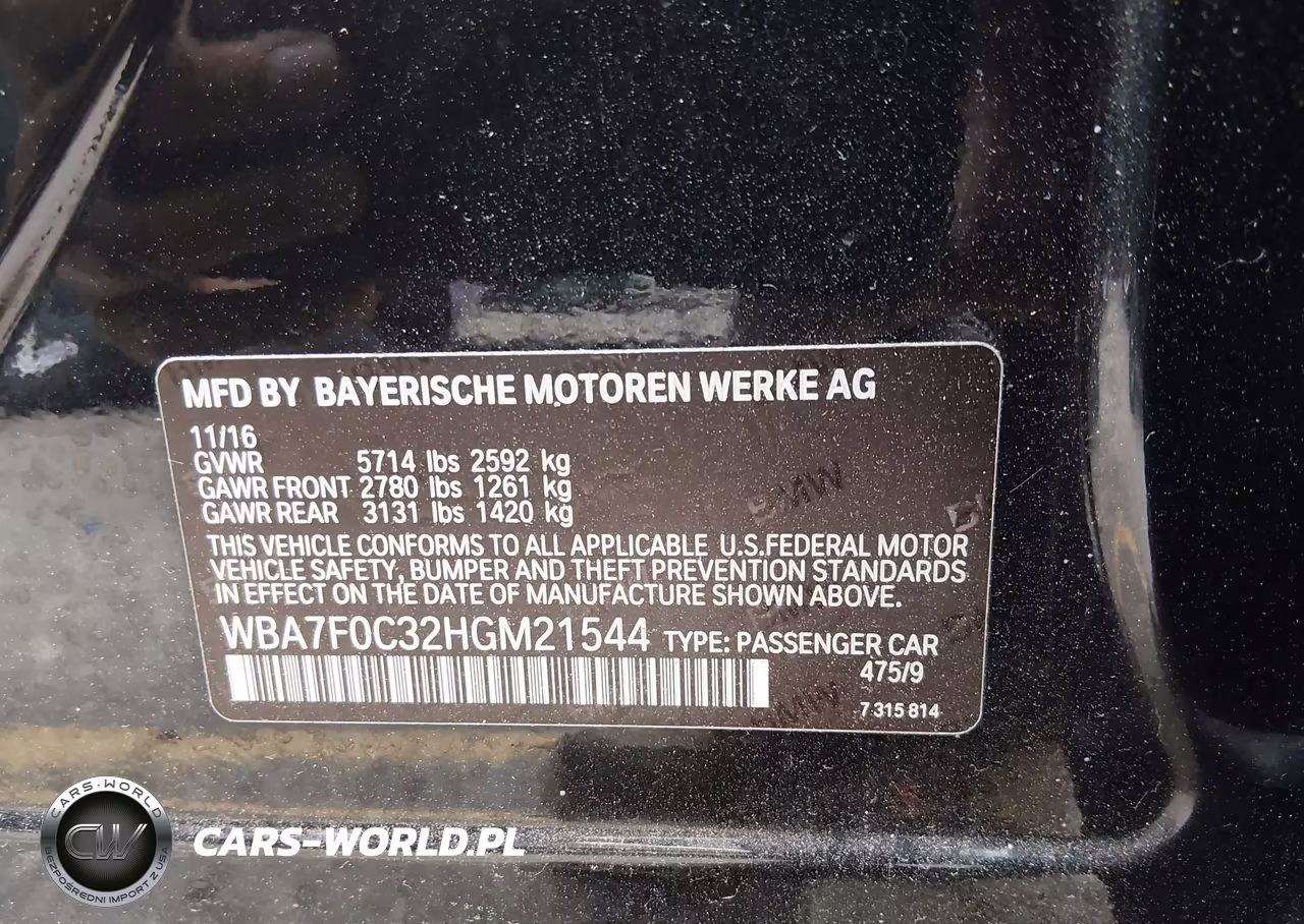 2017 BMW 750I VIN:WBA7F0C32HGM21544 - 9