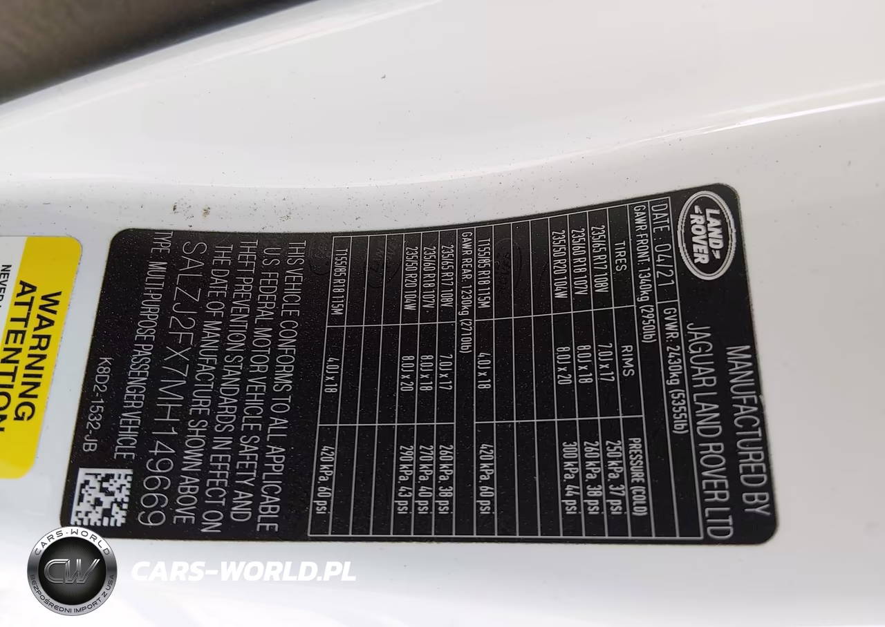 2021 Land Rover Range Rover Evoque S VIN:SALZJ2FX7MH149669 - 9