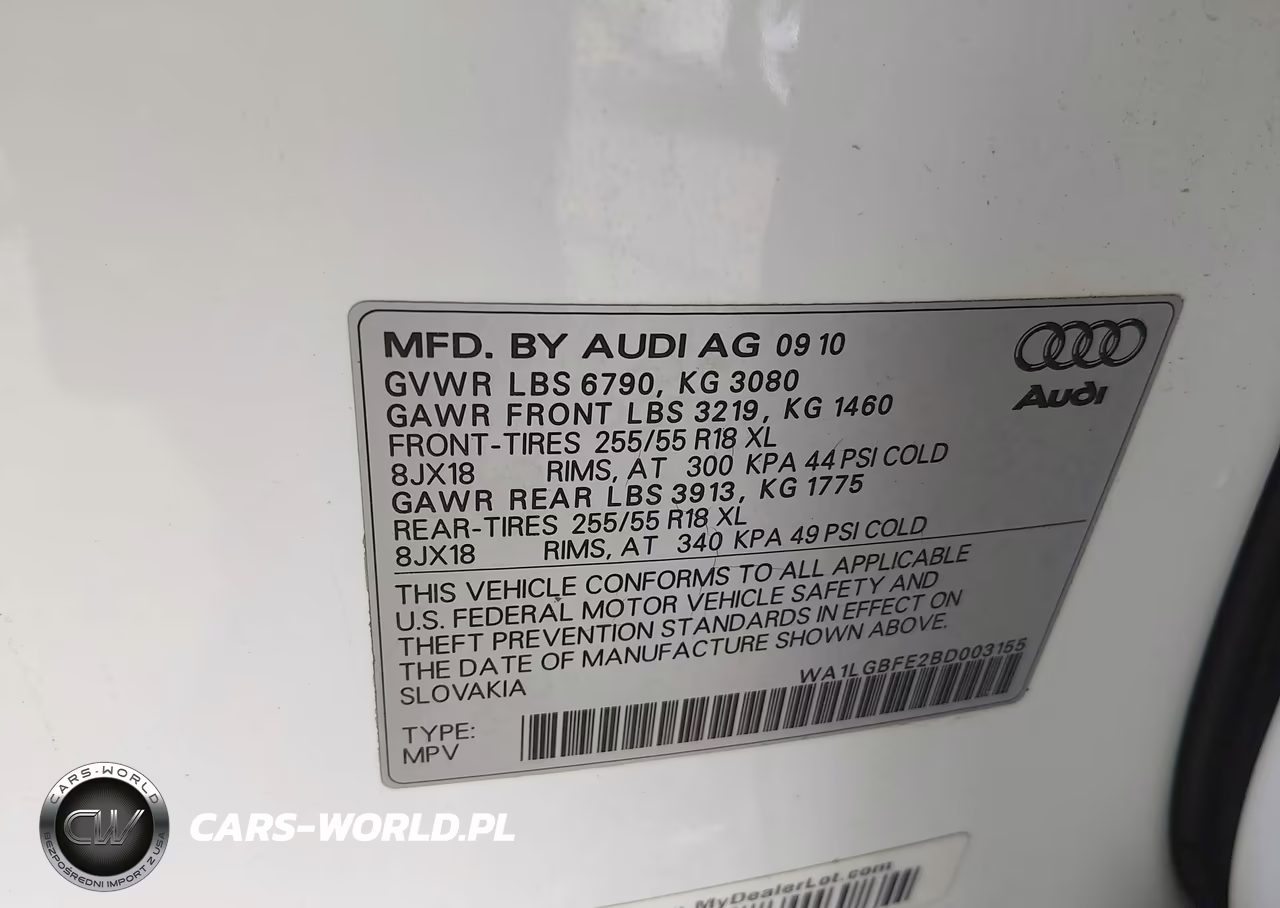 2011 Audi Q7 3.0T Premium VIN:WA1LGBFE2BD003155 - 9