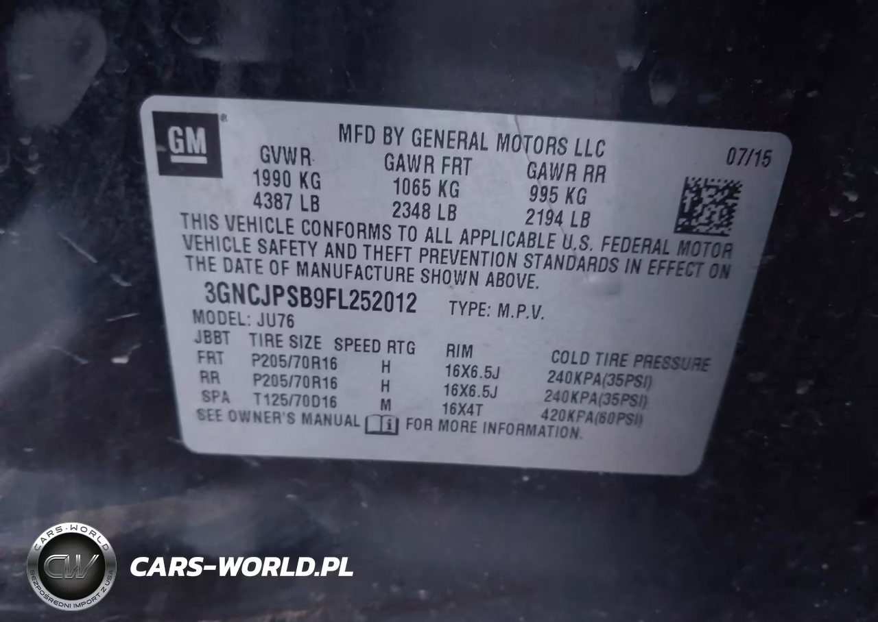 2015 Chevrolet Trax Ls VIN:3GNCJPSB9FL252012 - 9
