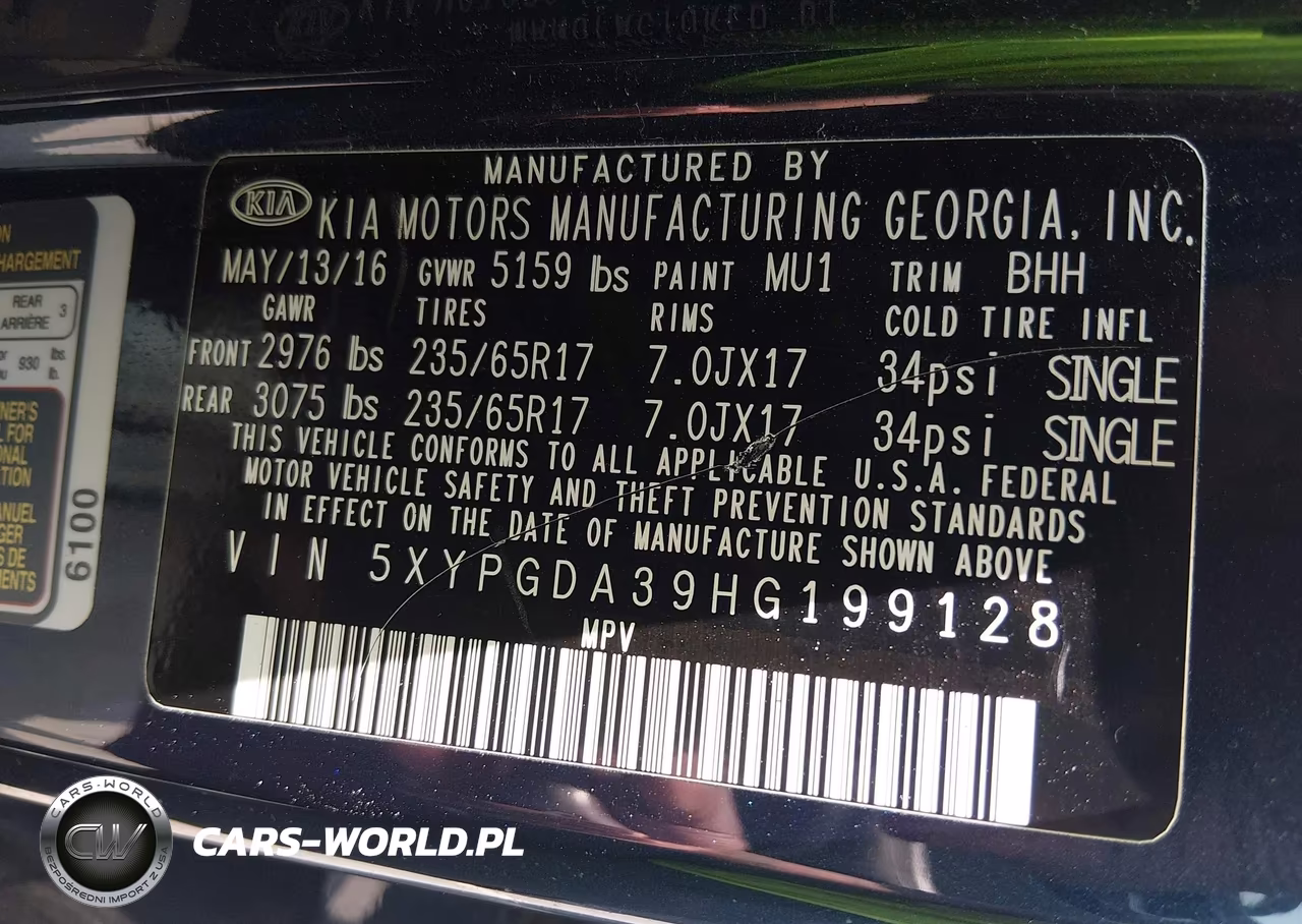 2017 Kia Sorento 2.4L Lx VIN:5XYPGDA39HG199128 - 9
