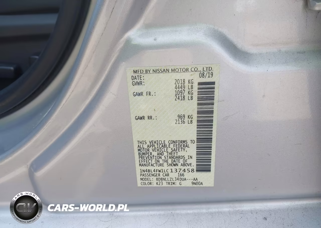 2020 Nissan Altima Platinum Intelligent Awd VIN:1N4BL4FW1LC137458 - 9
