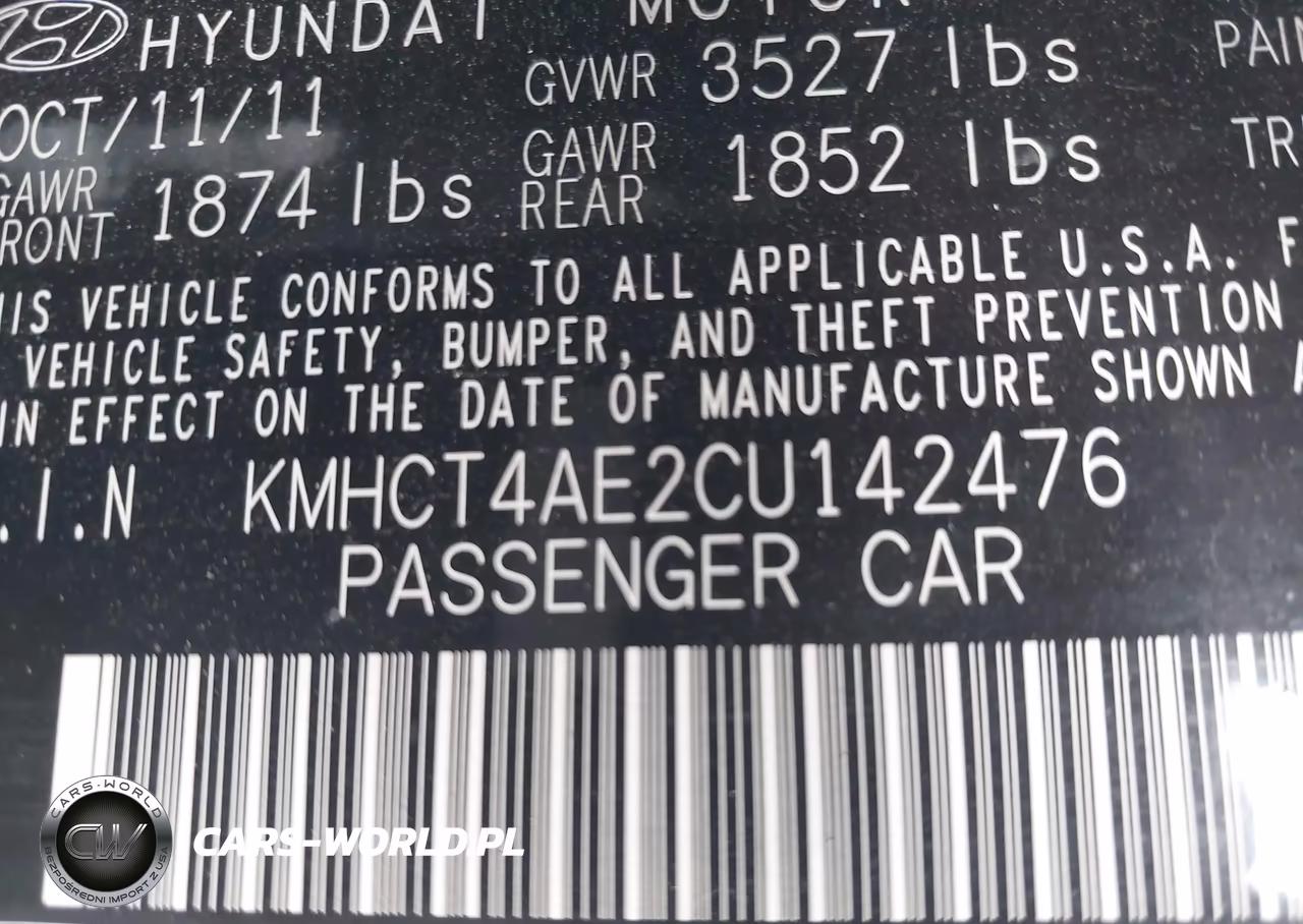 2012 Hyundai Accent Gls VIN:KMHCT4AE2CU142476 - 9