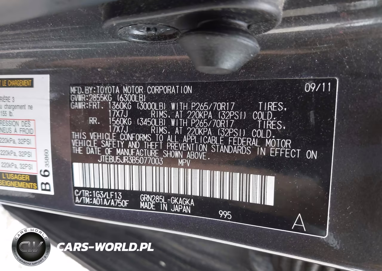 2011 Toyota 4Runner Sr5 V6 VIN:JTEBU5JR3B5077003 - 9