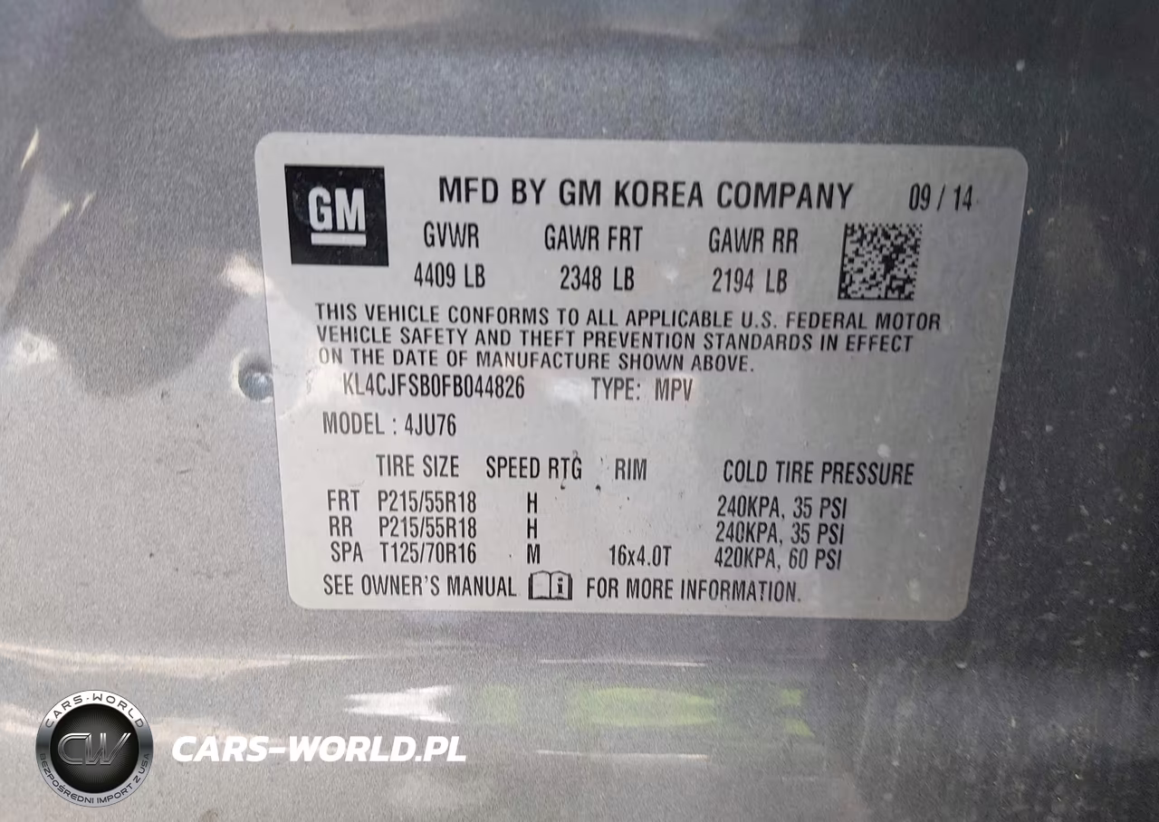 2015 Buick Encore Convenience VIN:KL4CJFSB0FB044826 - 9