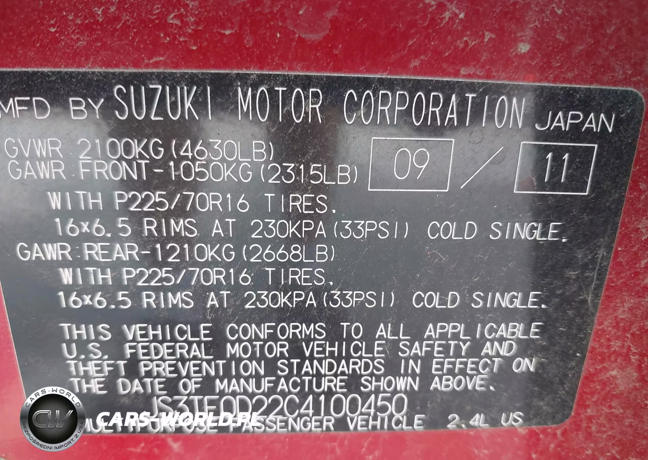2012 Suzuki Grand Vitara Premium VIN:JS3TE0D22C4100450 - 9