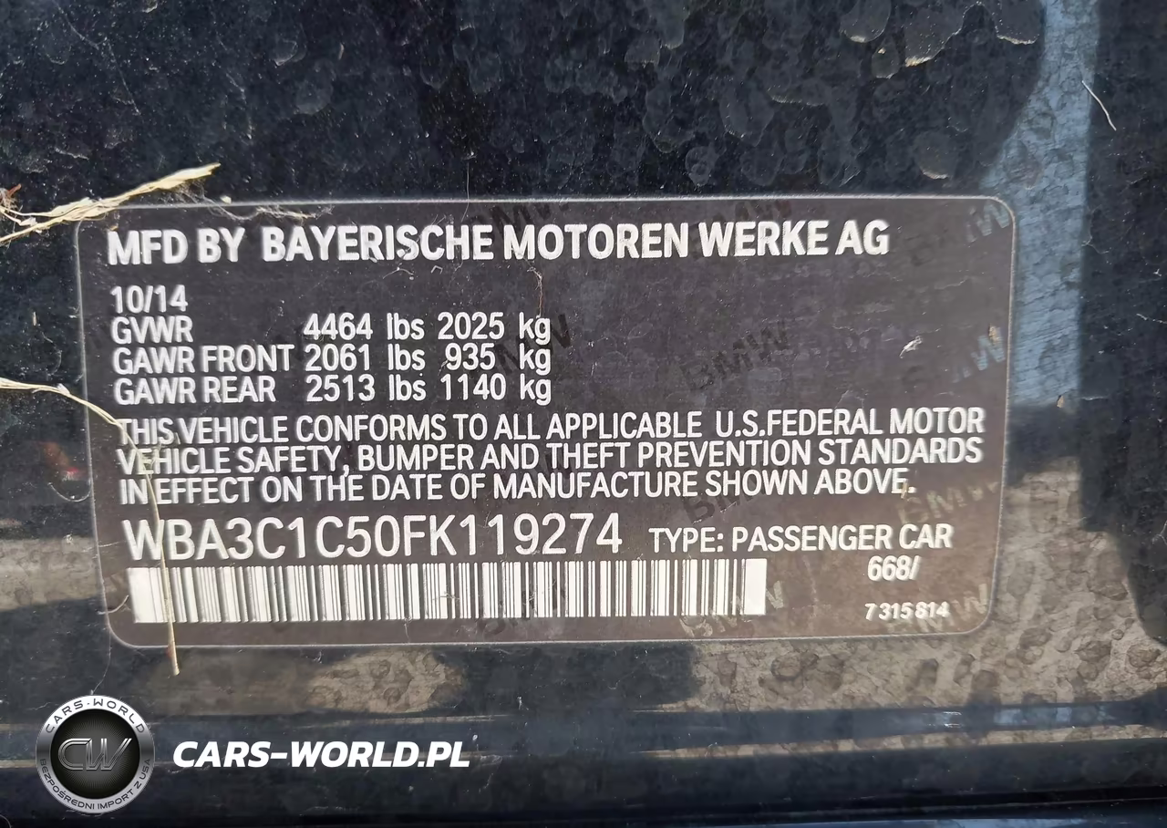 2015 BMW 328I VIN:WBA3C1C50FK119274 - 9