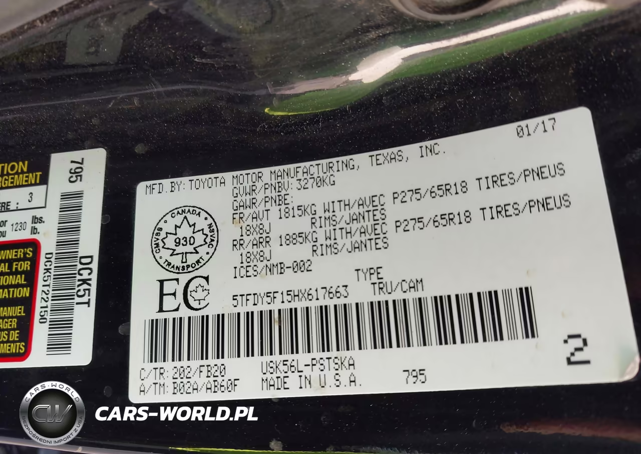 2017 Toyota Tundra Sr5 Plus 5.7L V8 VIN:5TFDY5F15HX617663 - 9