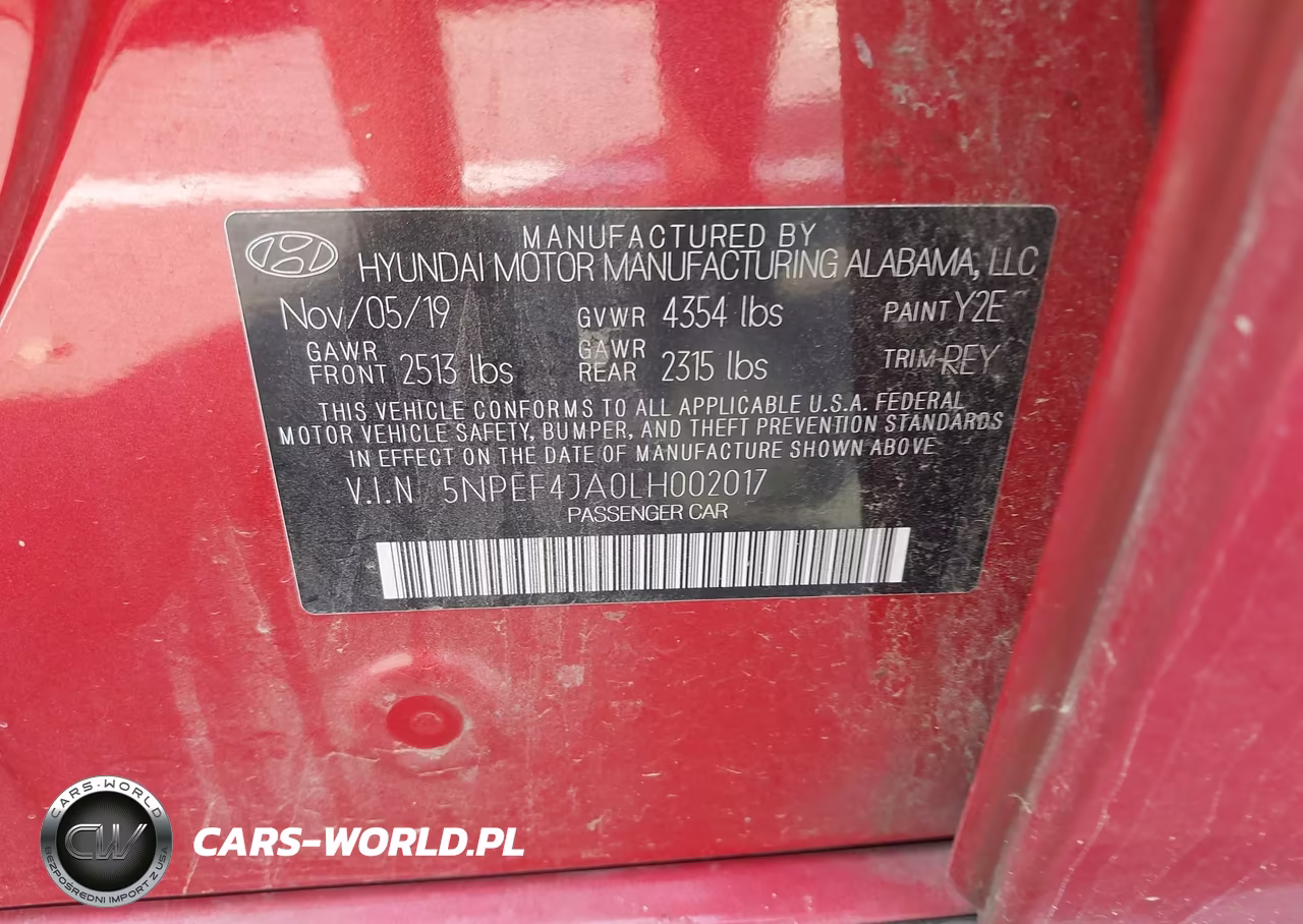 2020 Hyundai Sonata Sel VIN:5NPEF4JA0LH002017 - 9