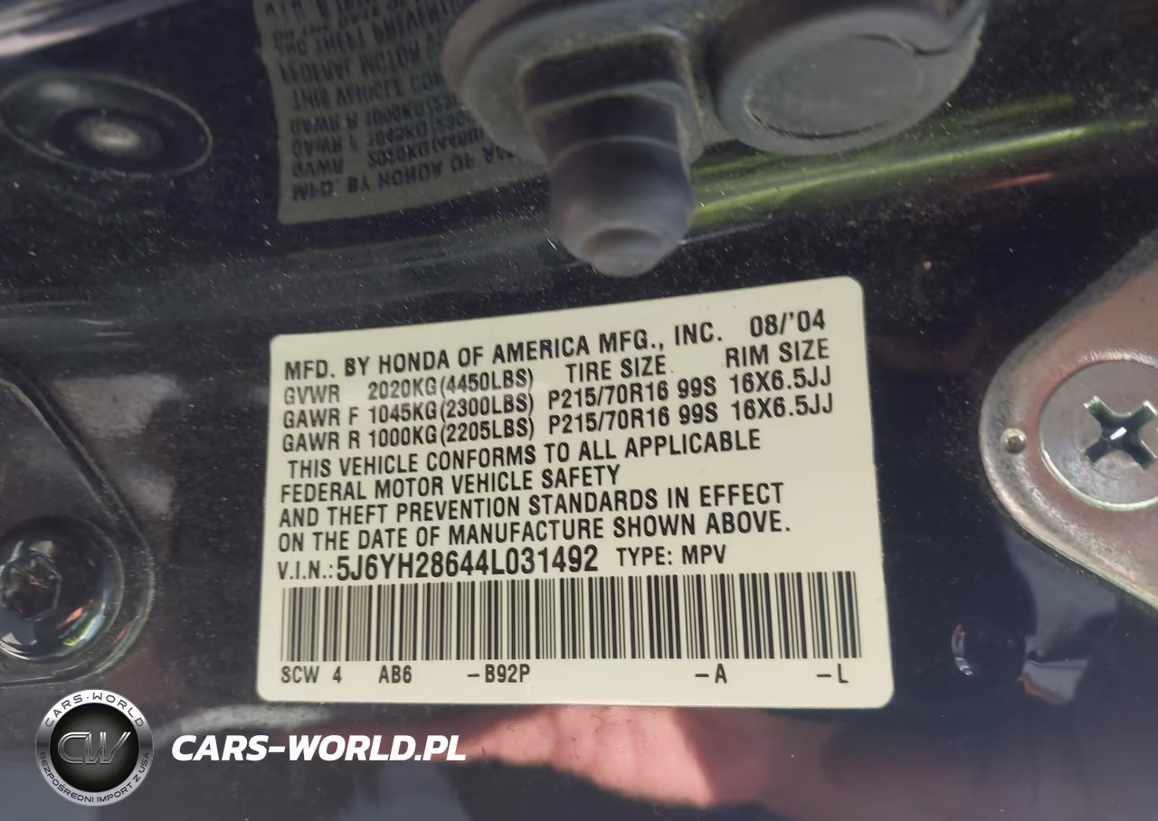 2004 Honda Element Ex VIN:5J6YH28644L031492 - 9