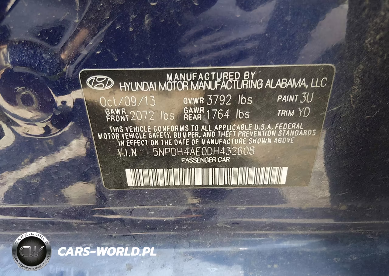 2013 Hyundai Elantra Limited VIN:5NPDH4AE0DH432608 - 9