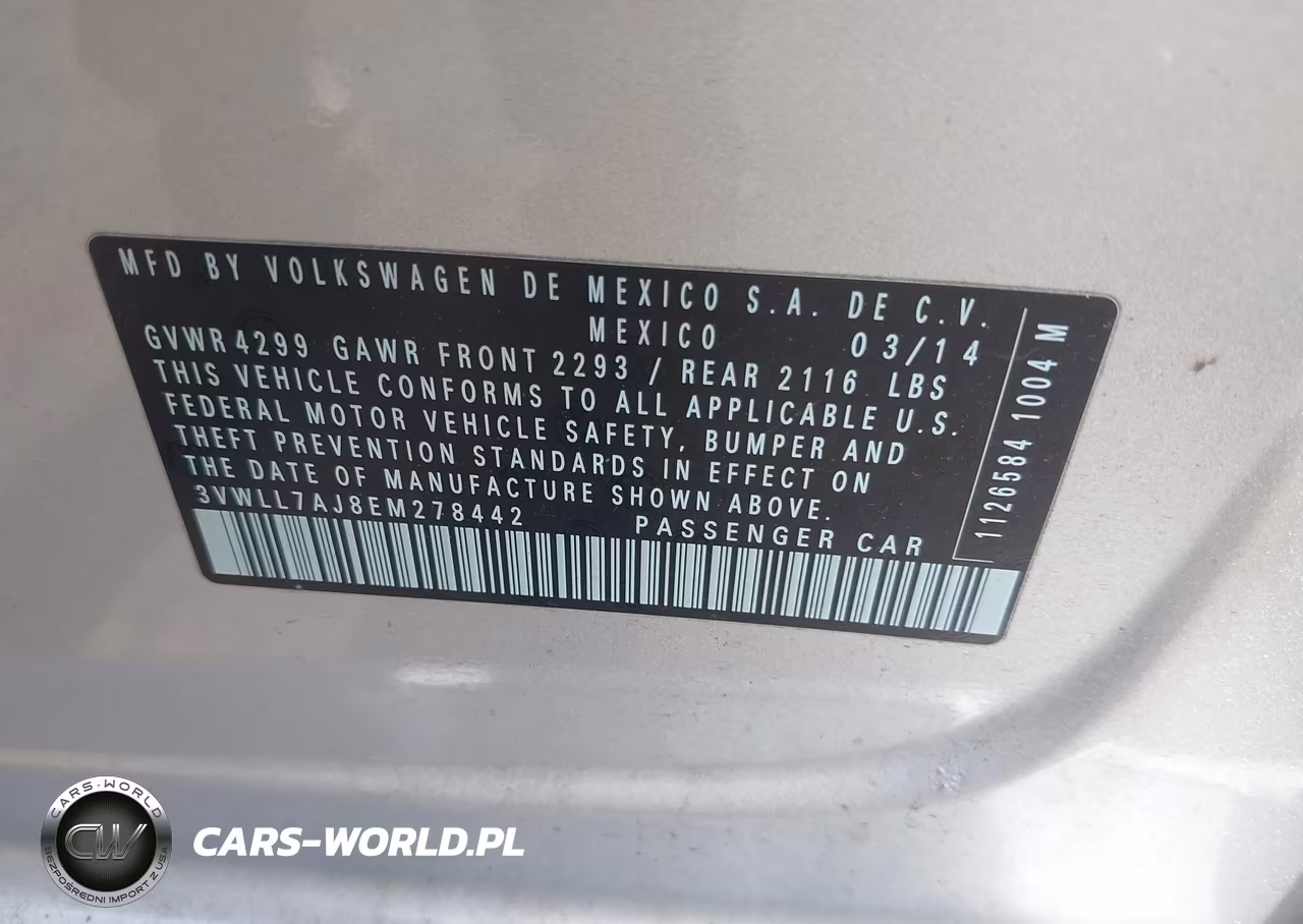 2014 Volkswagen Jetta 2.0L Tdi Value Edition VIN:3VWLL7AJ8EM278442 - 9