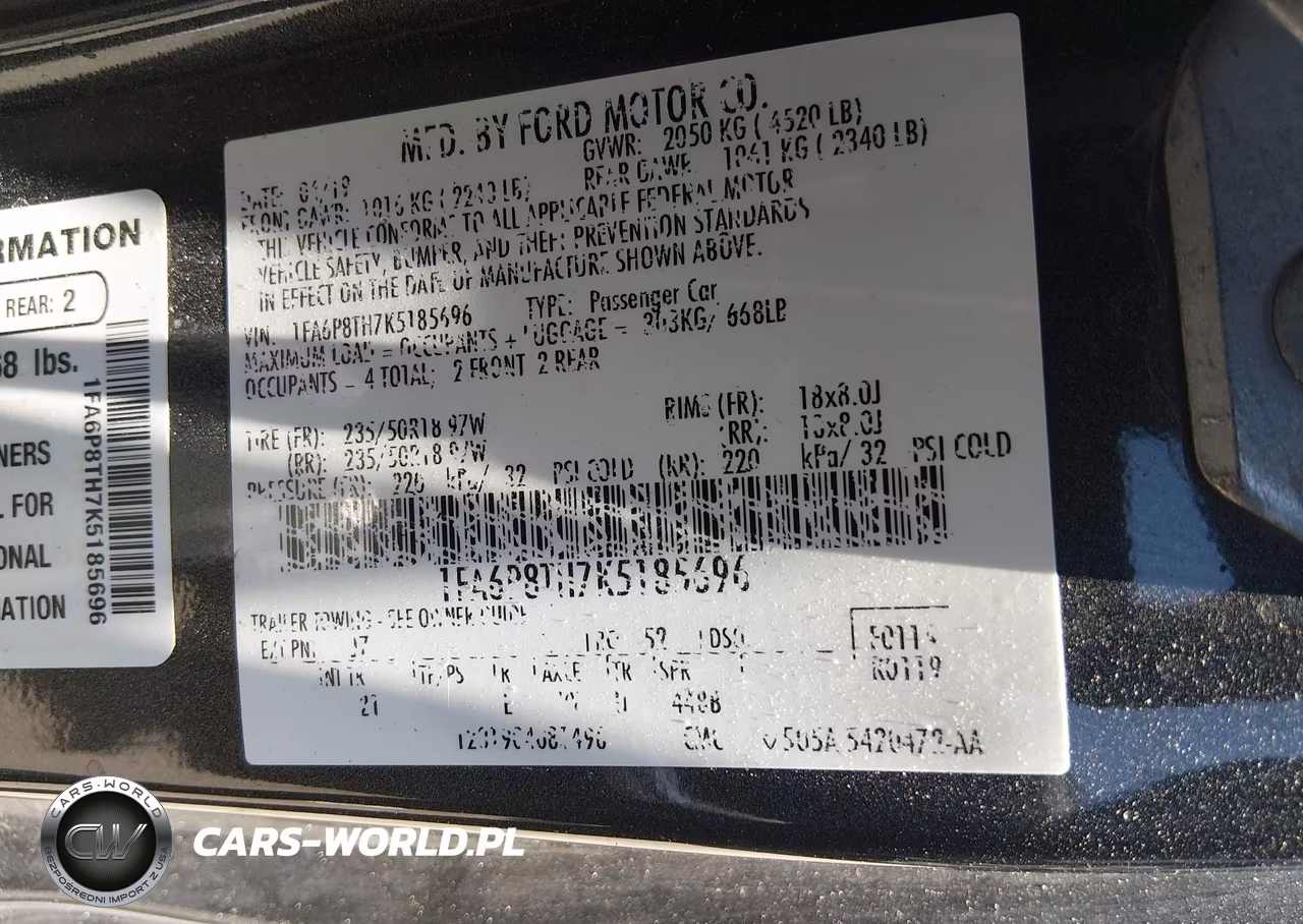 2019 Ford Mustang Ecoboost VIN:1FA6P8TH7K5185696 - 9