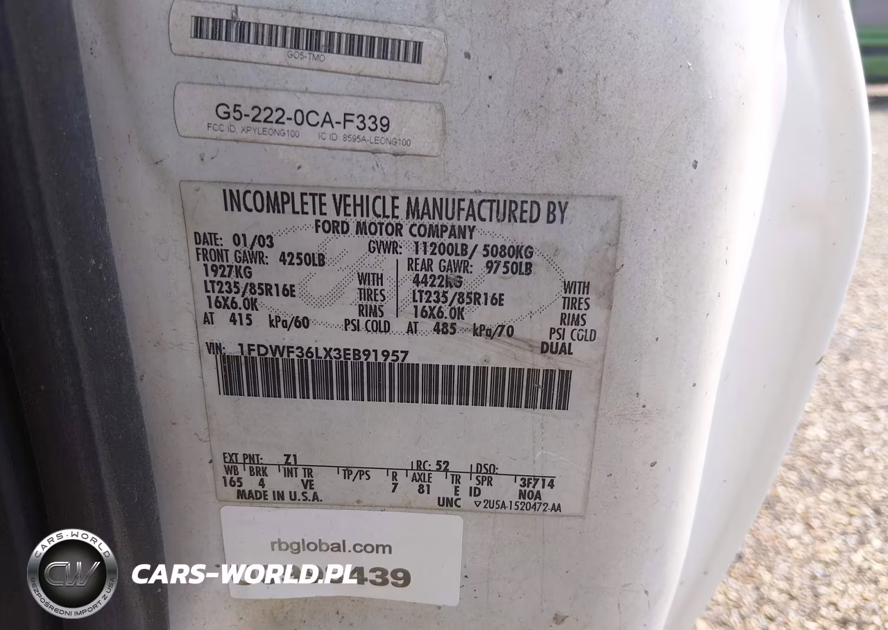 2003 Ford F-350 Xl-Xlt VIN:1FDWF36LX3EB91957 - 8