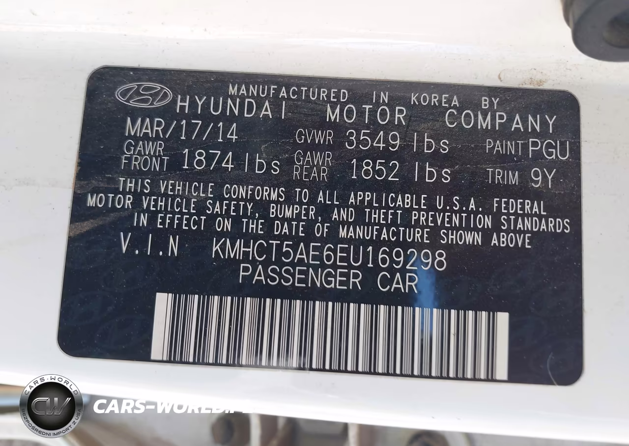 2014 Hyundai Accent Gs VIN:KMHCT5AE6EU169298 - 9