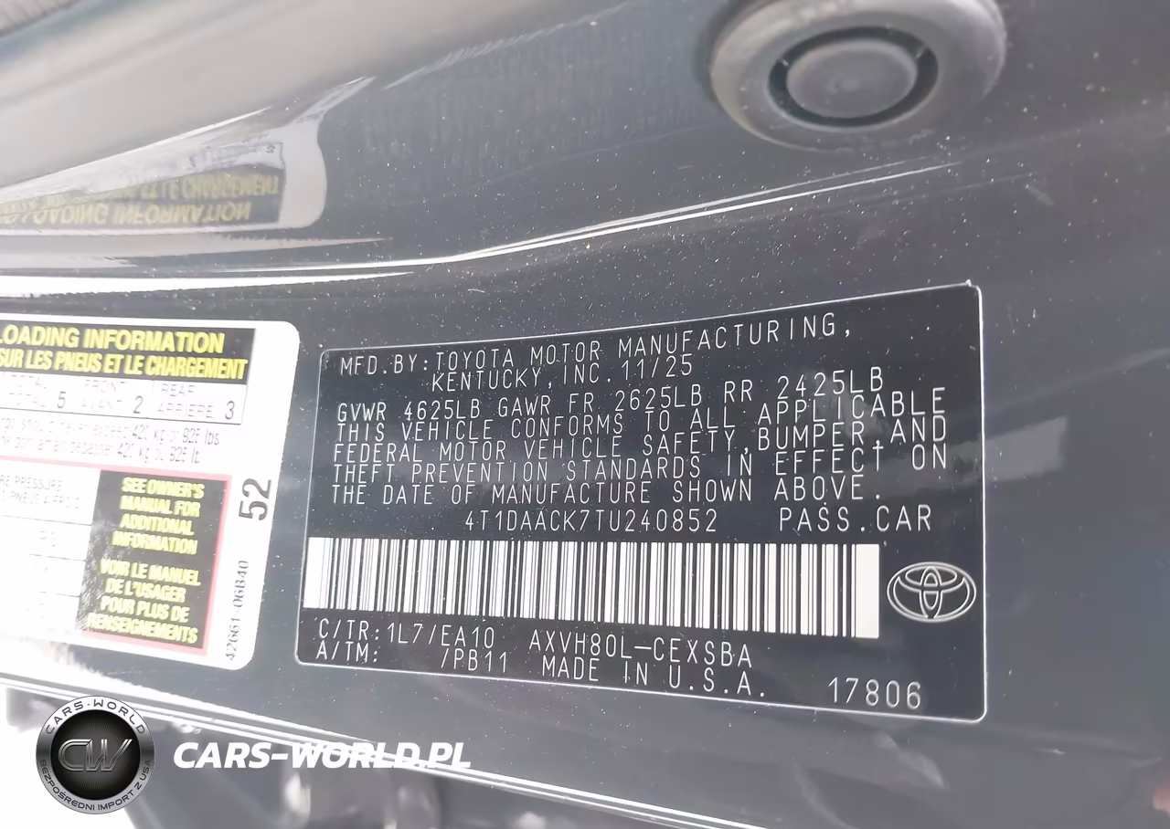 2026 Toyota Camry Se VIN:4T1DAACK7TU240852 - 9