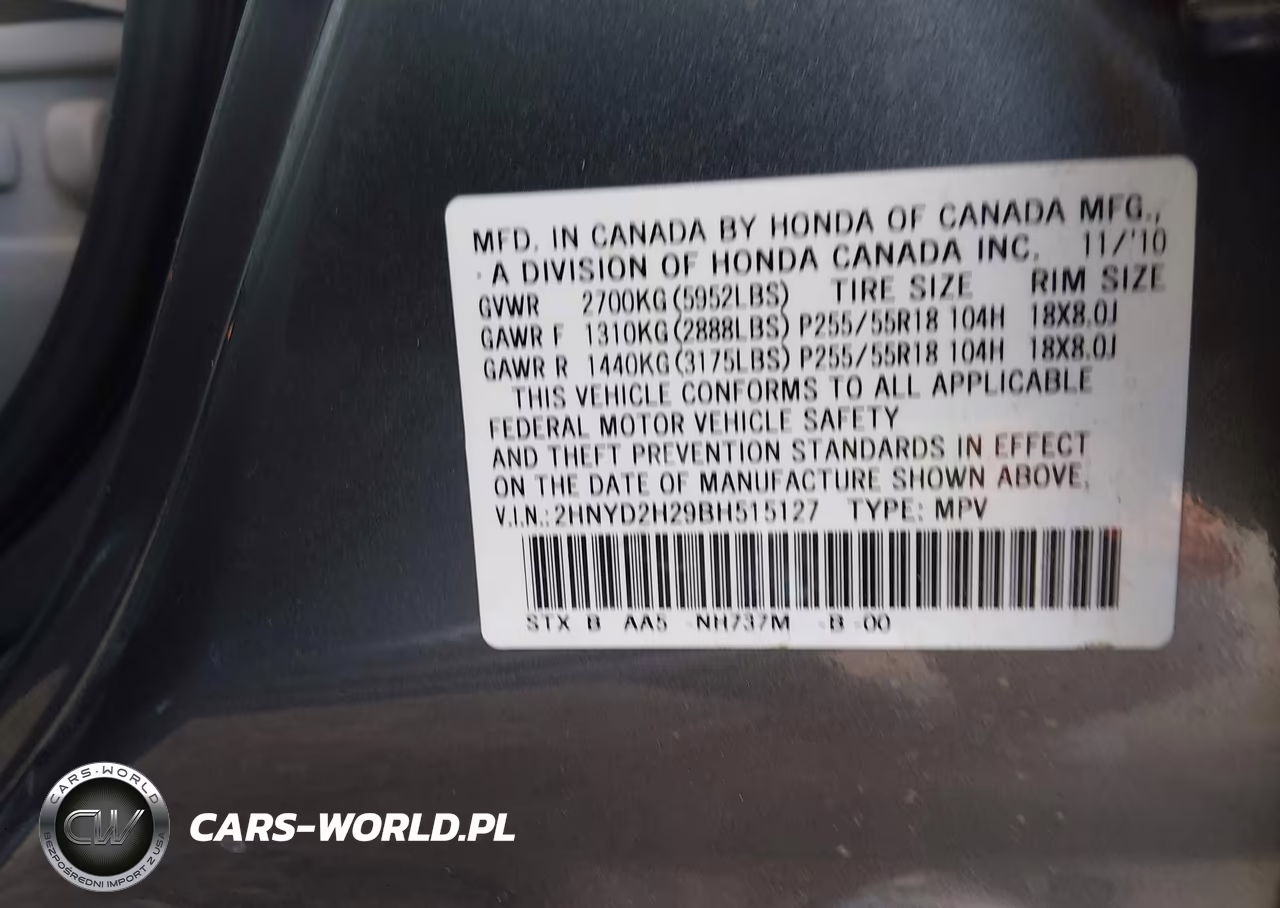2011 Acura Mdx VIN:2HNYD2H29BH515127 - 9