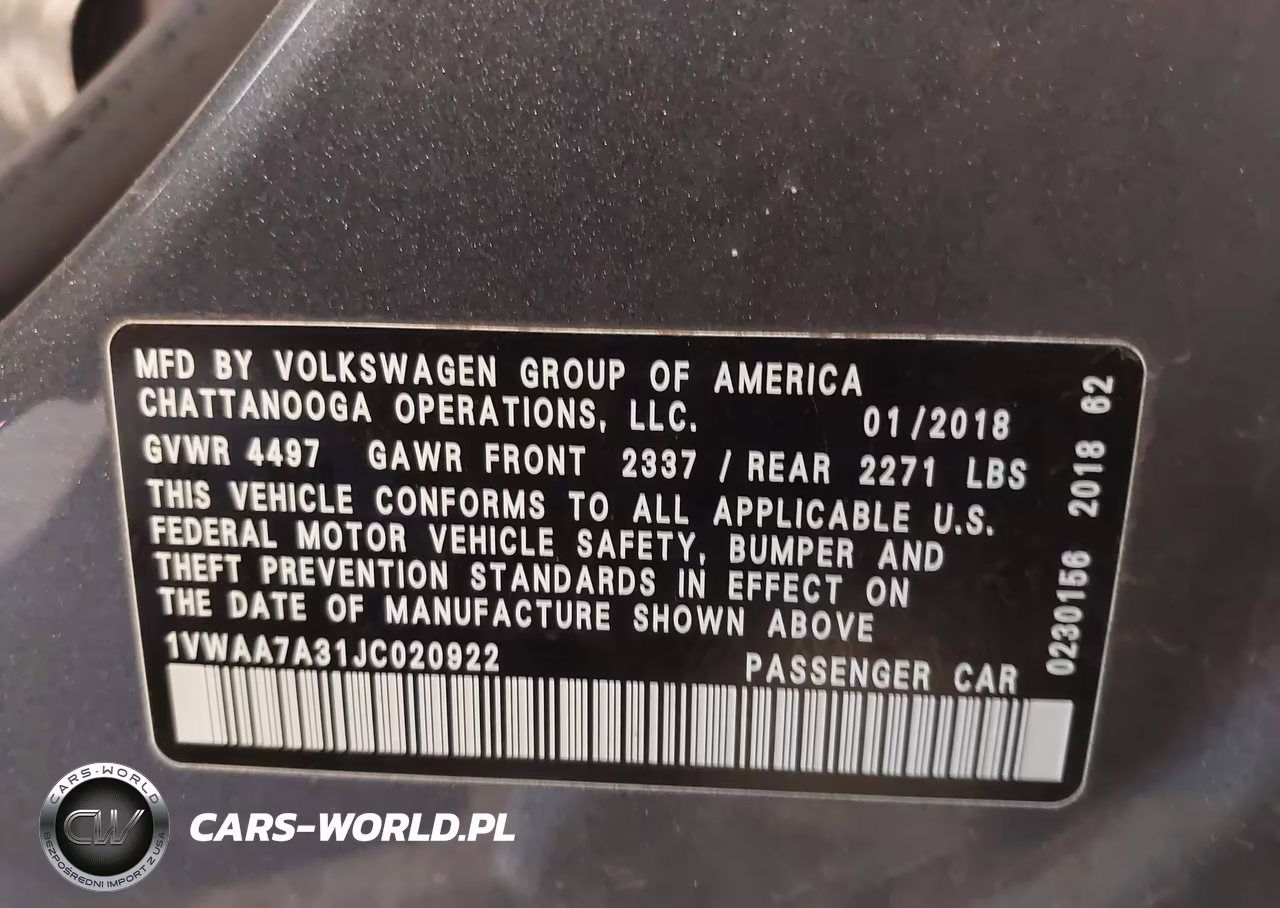 2018 Volkswagen Passat 2.0T R-Line-2.0T S VIN:1VWAA7A31JC020922 - 9