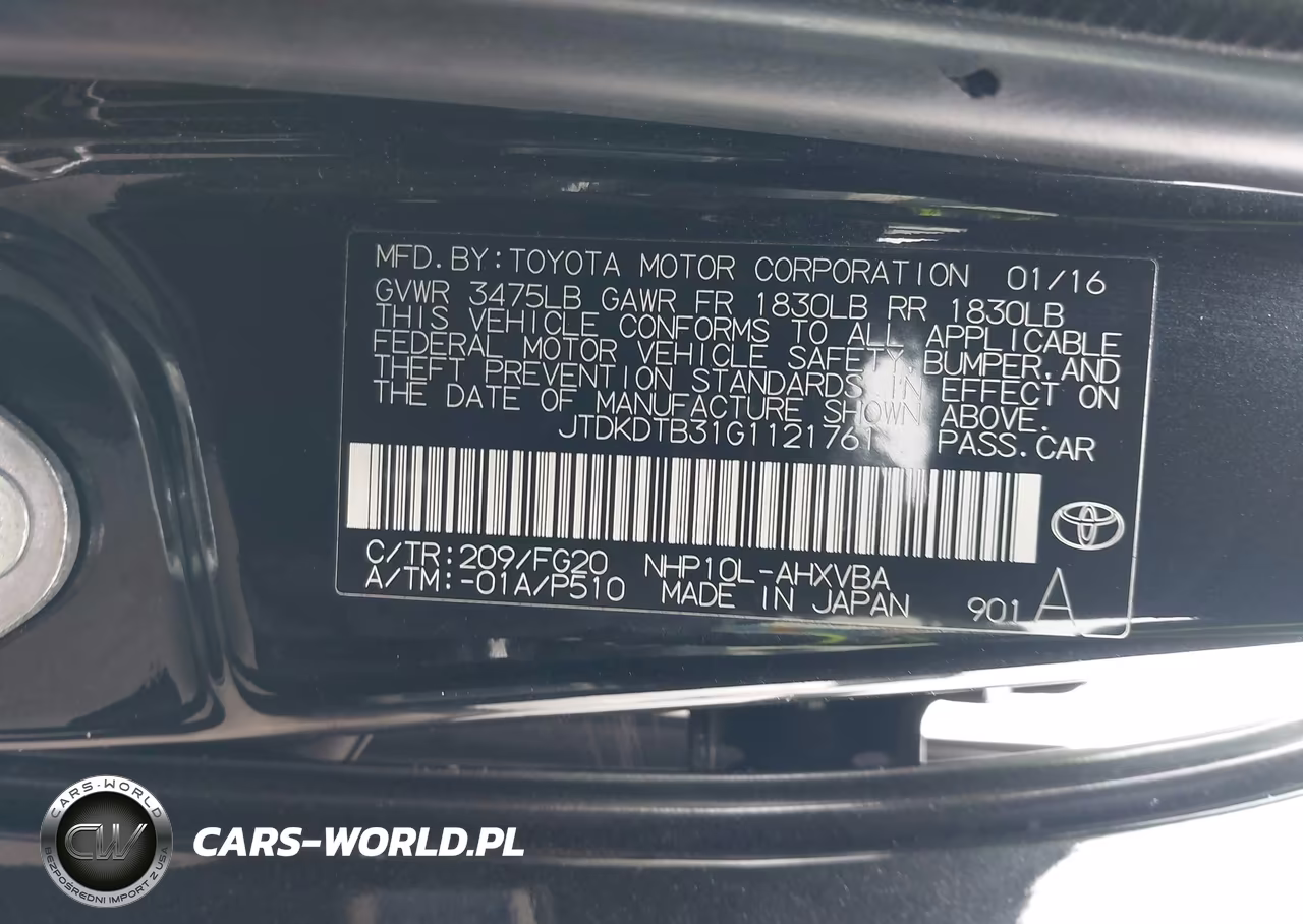 TOYOTA PRIUS C VIN:JTDKDTB31G1121761 - 9
