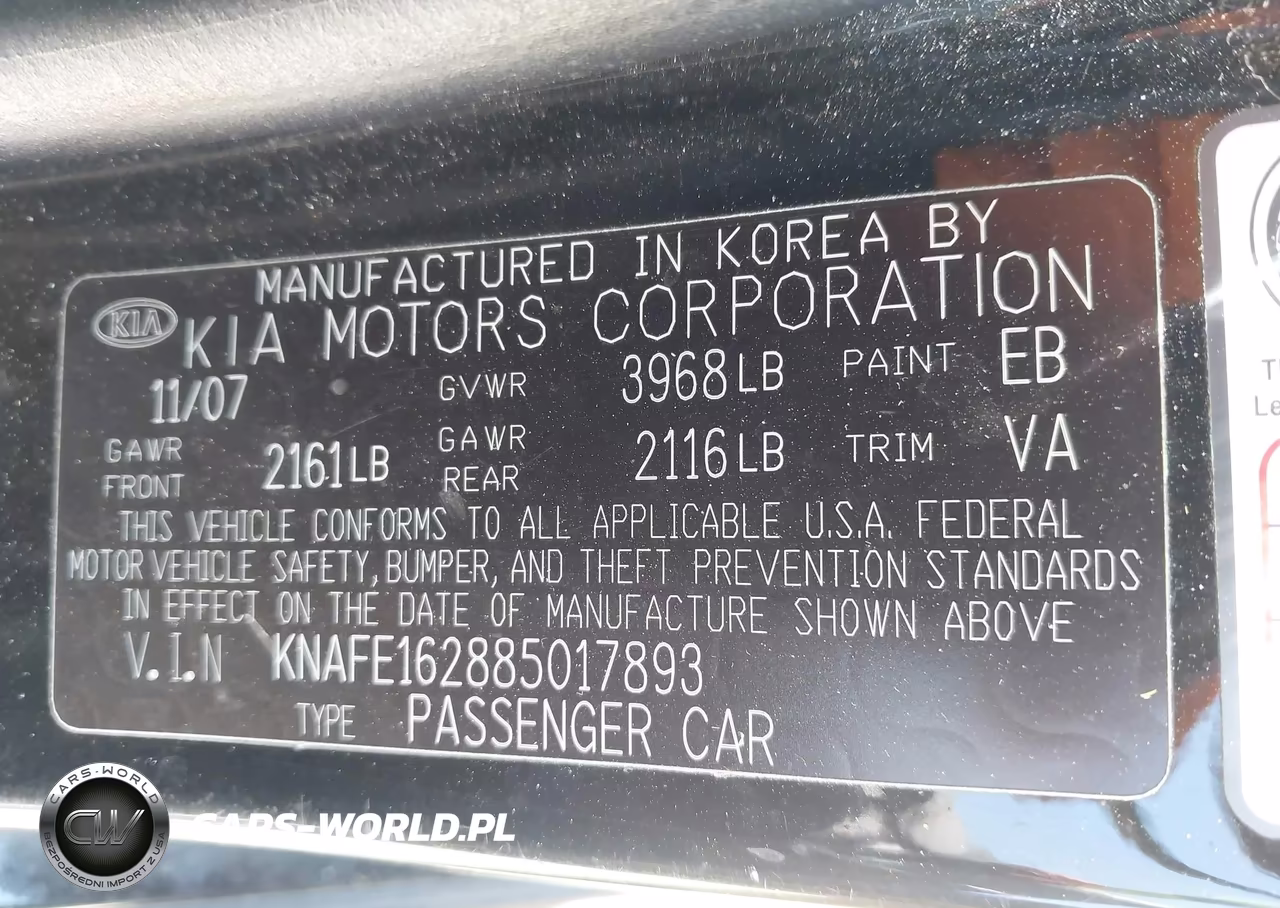 2008 Kia Spectra5 Sx VIN:KNAFE162885017893 - 9