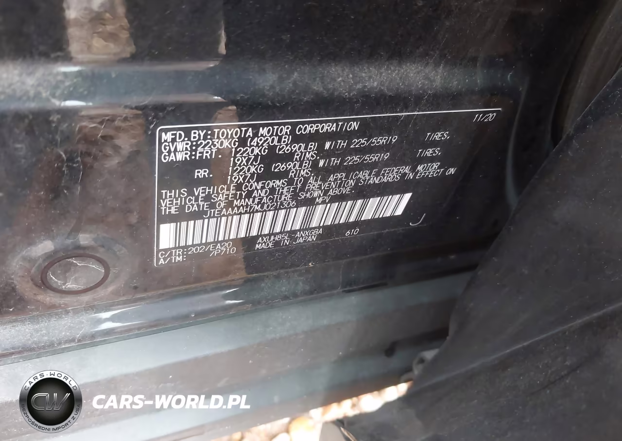 2021 Toyota Venza Xle VIN:JTEAAAAH7MJ021306 - 9