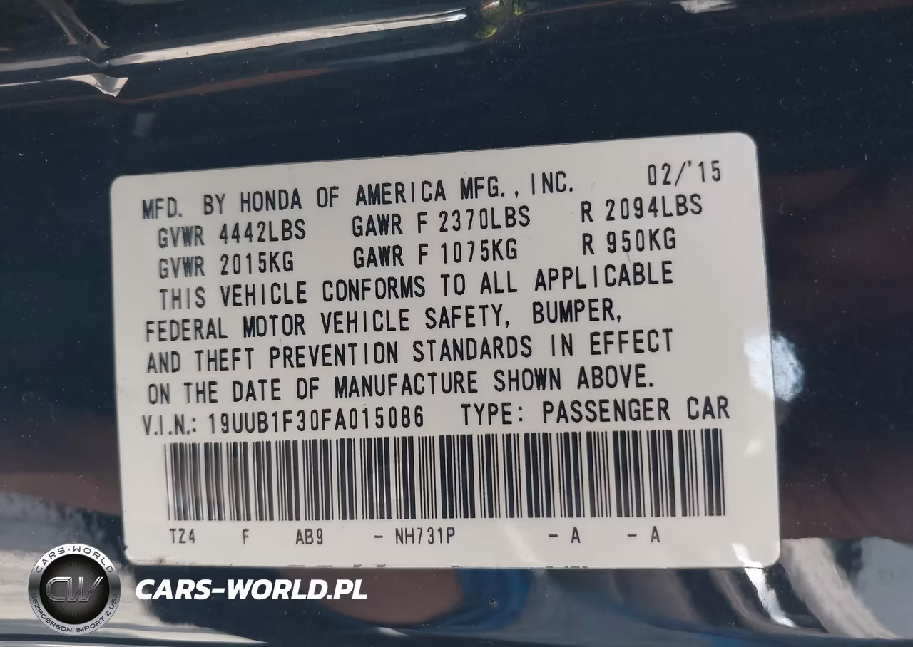 2015 Acura Tlx VIN:19UUB1F30FA015086 - 9