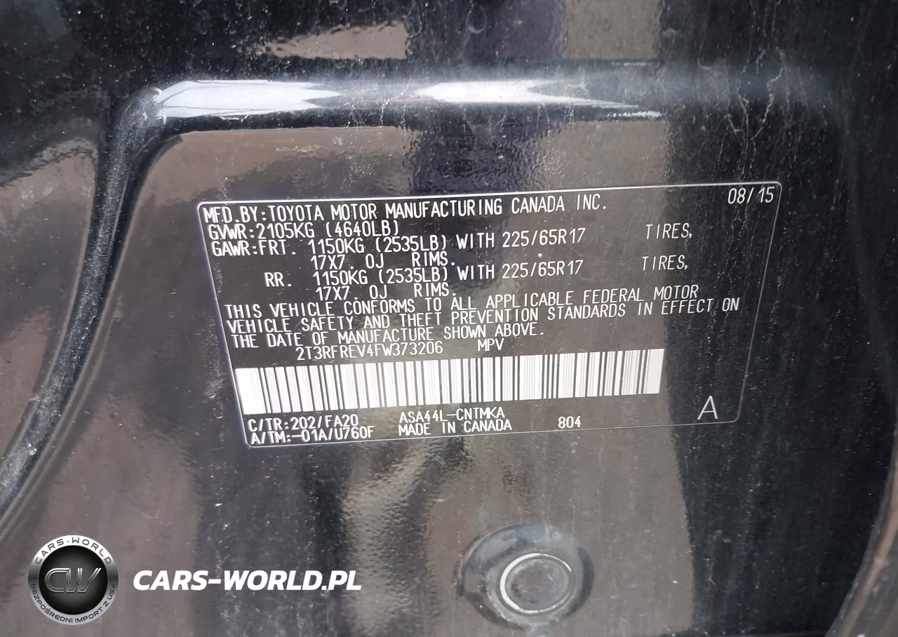 2015 Toyota Rav4 Xle VIN:2T3RFREV4FW373206 - 9