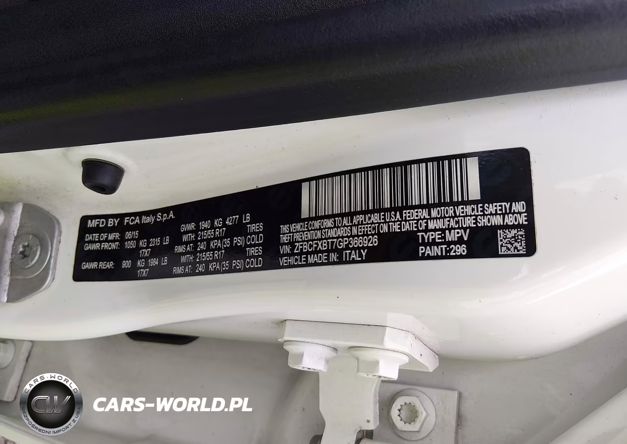 2016 Fiat 500X Easy VIN:ZFBCFXBT7GP366926 - 9