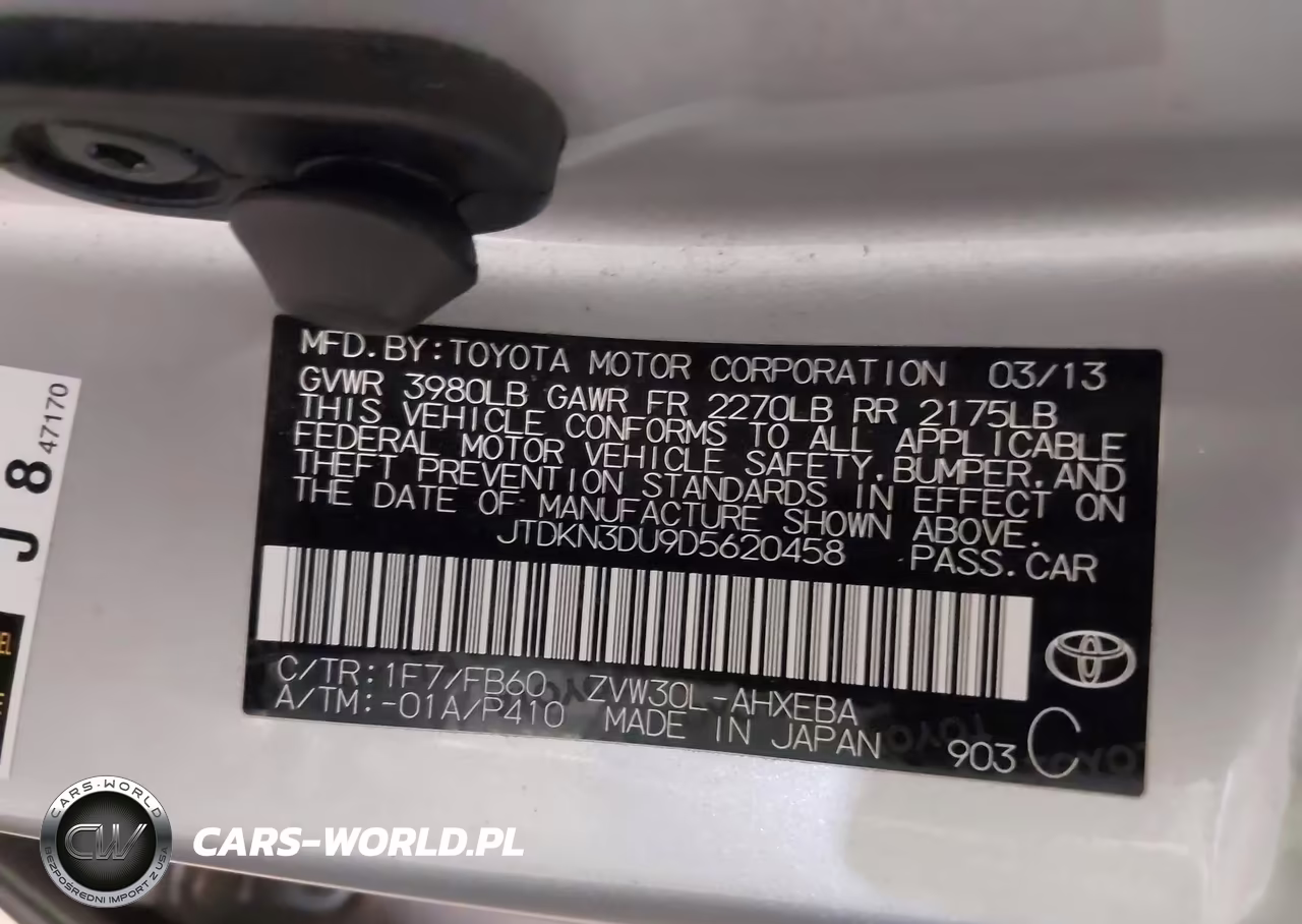 2013 Toyota Prius Three VIN:JTDKN3DU9D5620458 - 9