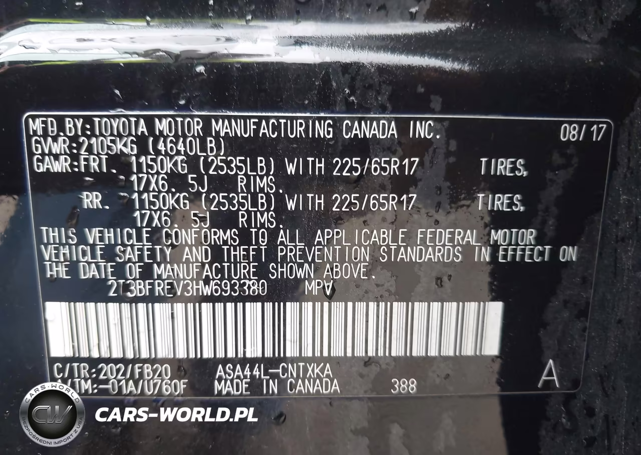 2017 Toyota Rav4 Le VIN:2T3BFREV3HW693380 - 9