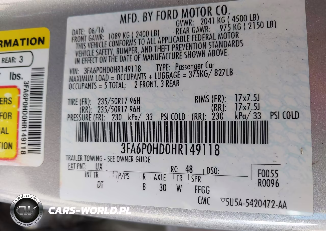 2017 Ford Fusion Se VIN:3FA6P0HD0HR149118 - 9