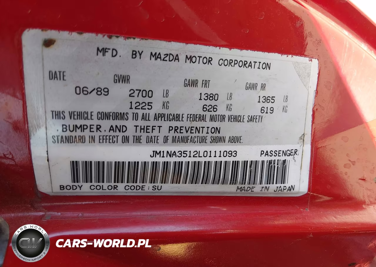 1993 Mazda Mx-5 Miata VIN:JM1NA3512P0412999 - 9