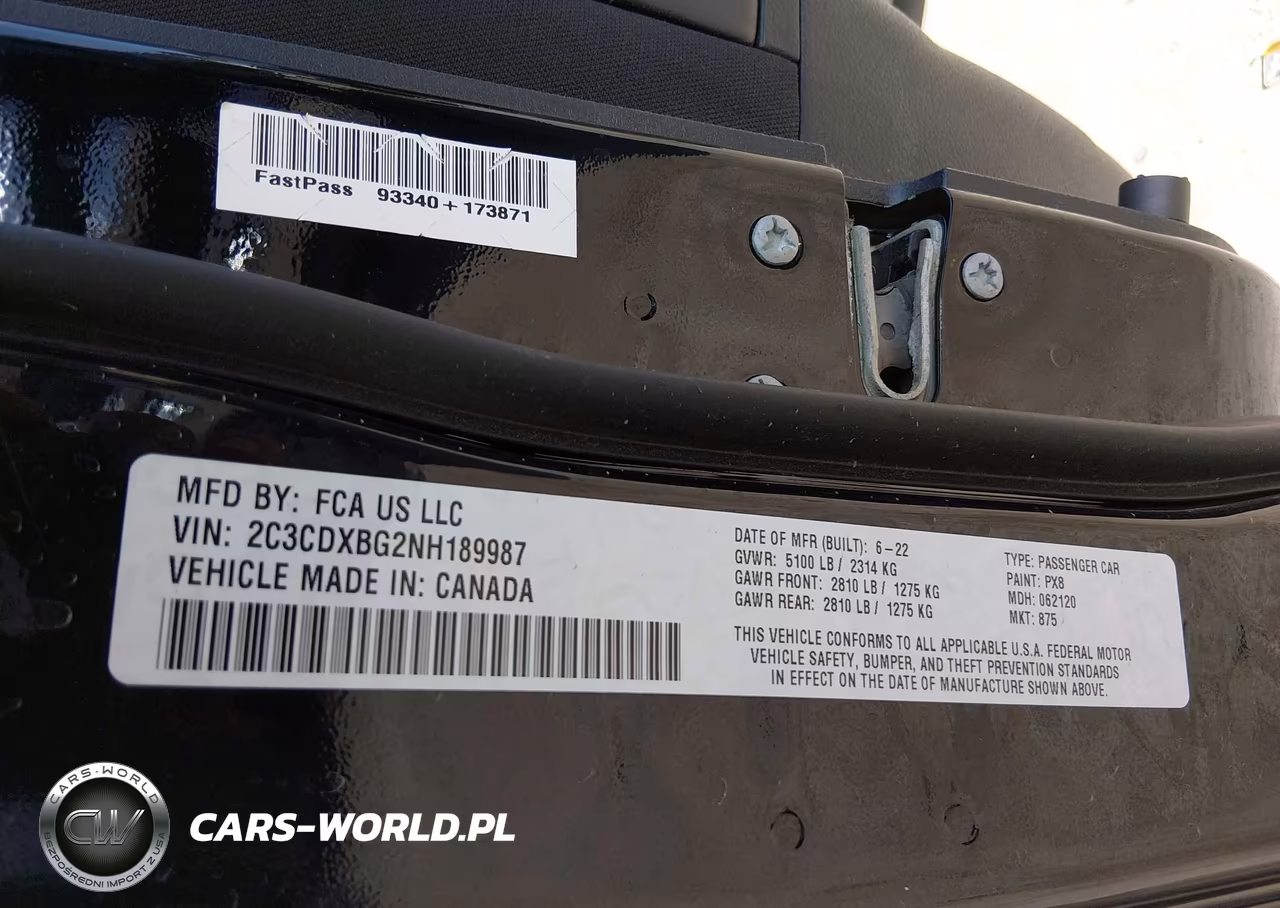 2022 Dodge Charger Sxt Rwd VIN:2C3CDXBG2NH189987 - 9