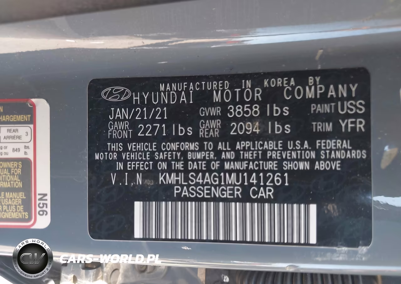 2021 Hyundai Elantra Sel VIN:KMHLS4AG1MU141261 - 9
