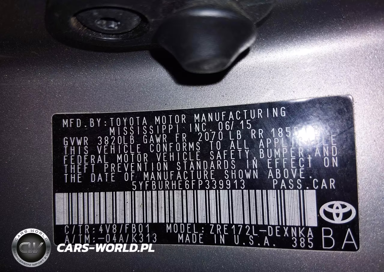 2015 Toyota Corolla Le VIN:5YFBURHE6FP339913 - 9