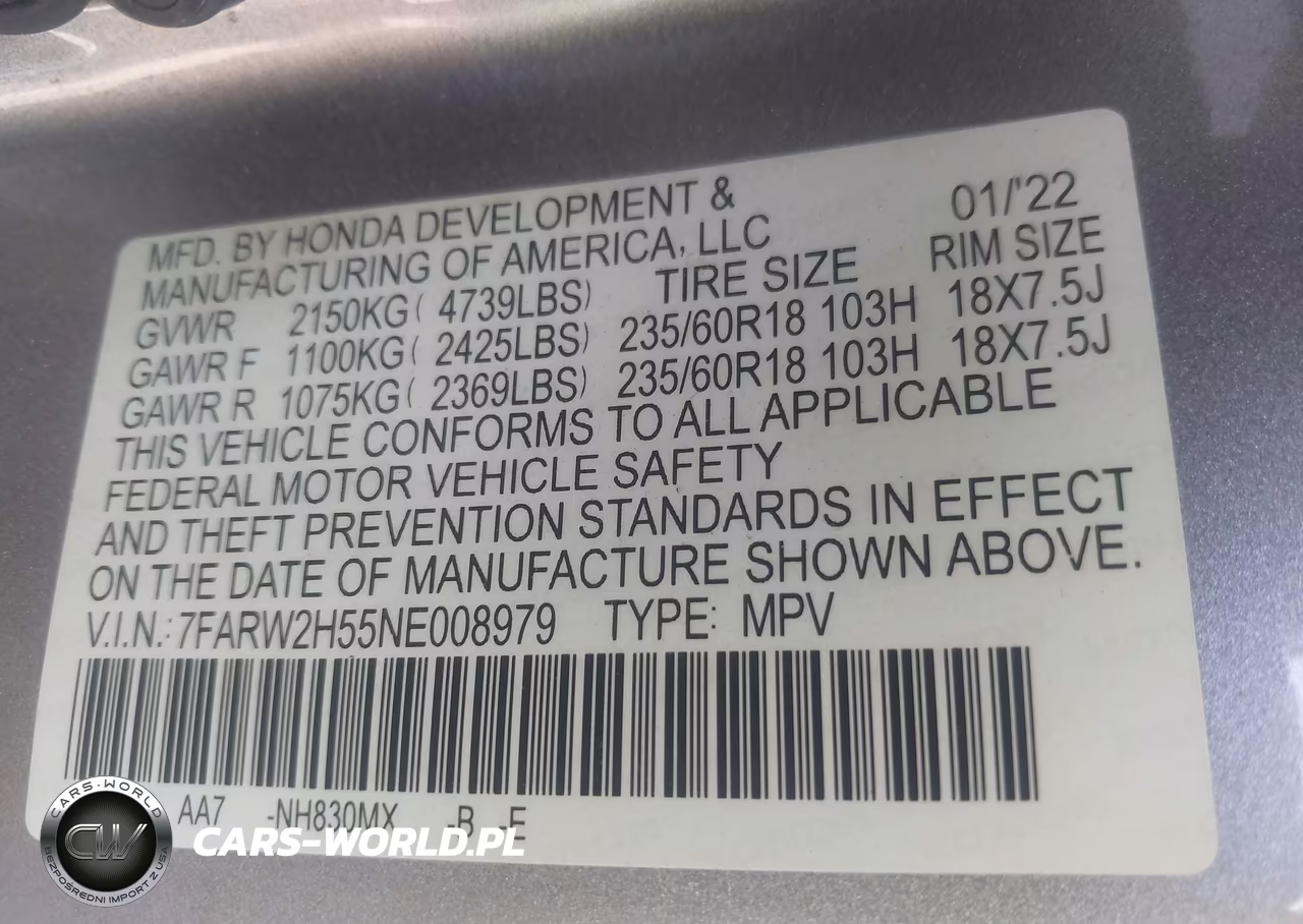 2022 Honda Cr-V Awd Ex VIN:7FARW2H55NE008979 - 9