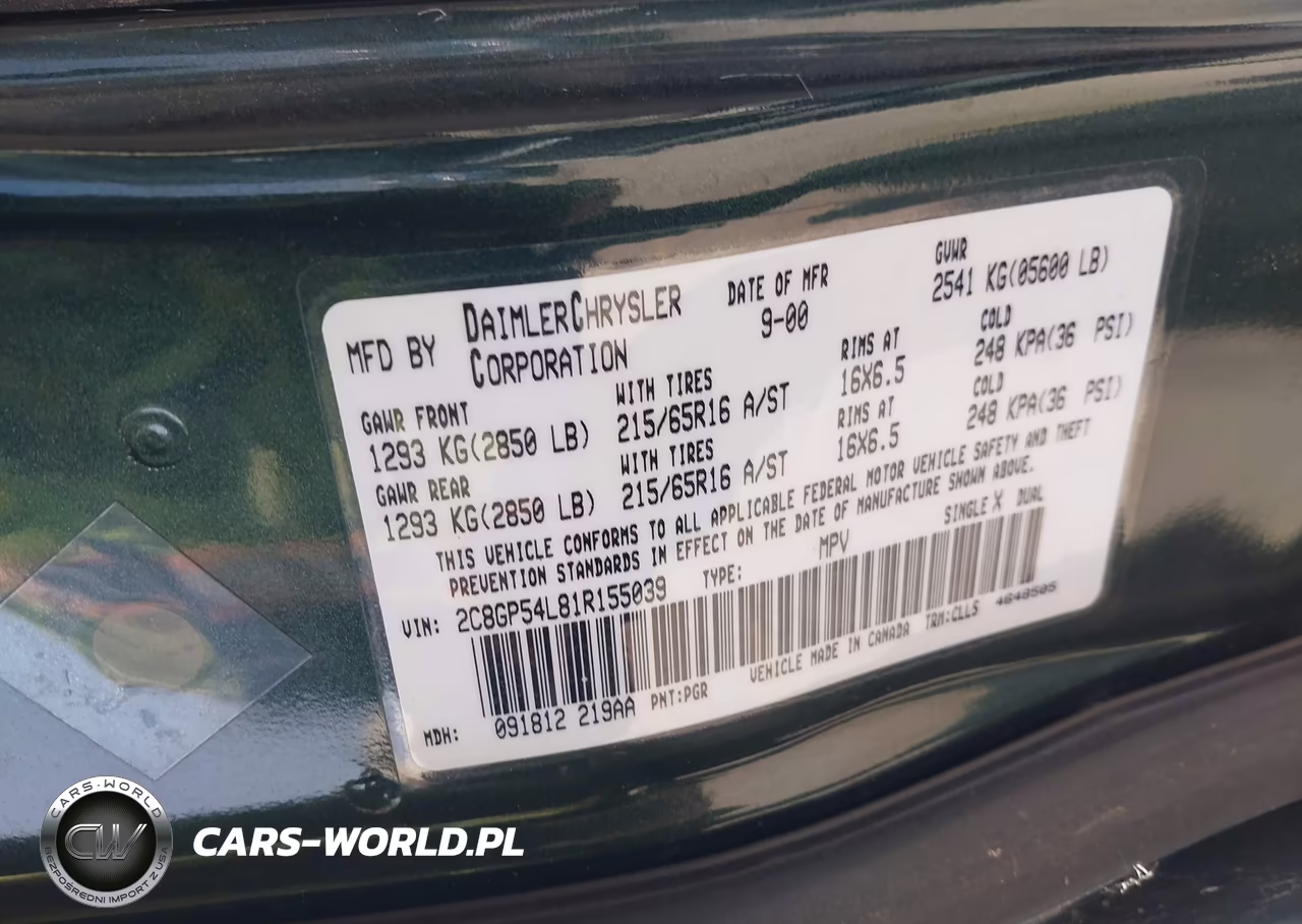 2001 Chrysler Town & Country Lxi VIN:2C8GP54L81R155039 - 9
