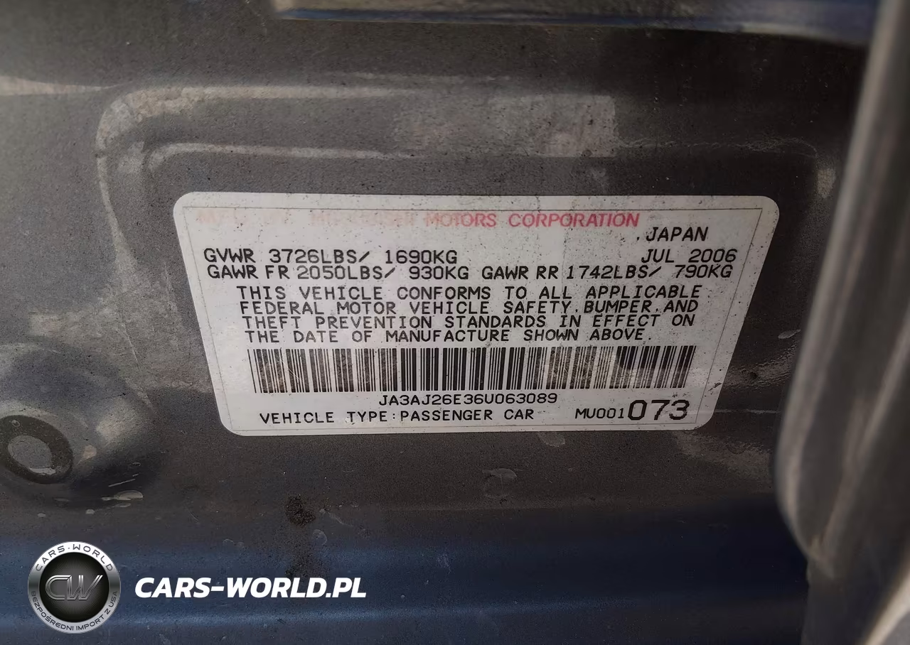 2006 Mitsubishi Lancer Es-Se VIN:JA3AJ26E36U063089 - 9