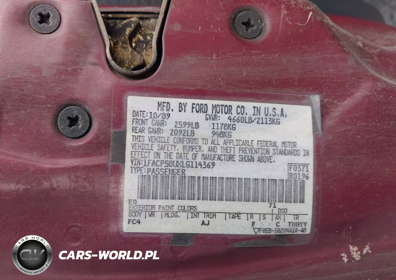 1990 Ford Taurus L VIN:1FACP50UXLG114369 - 9