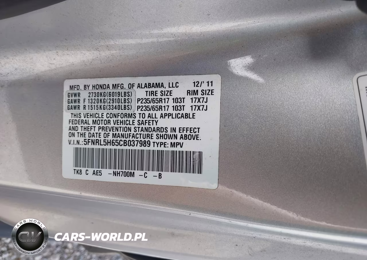 2012 Honda Odyssey Ex-L VIN:5FNRL5H65CB037989 - 9