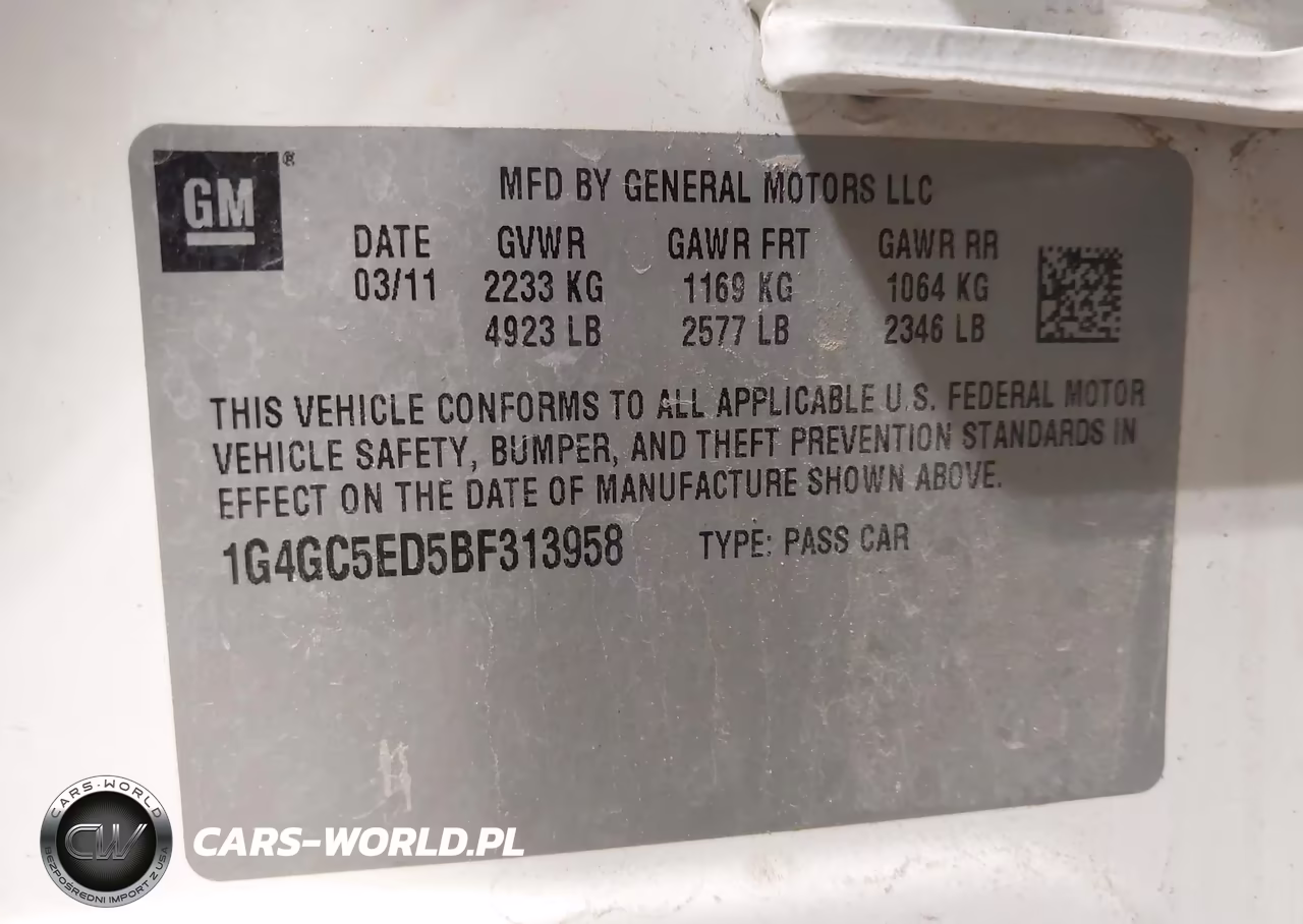 2011 Buick Lacrosse Cxl VIN:1G4GC5ED5BF313958 - 9