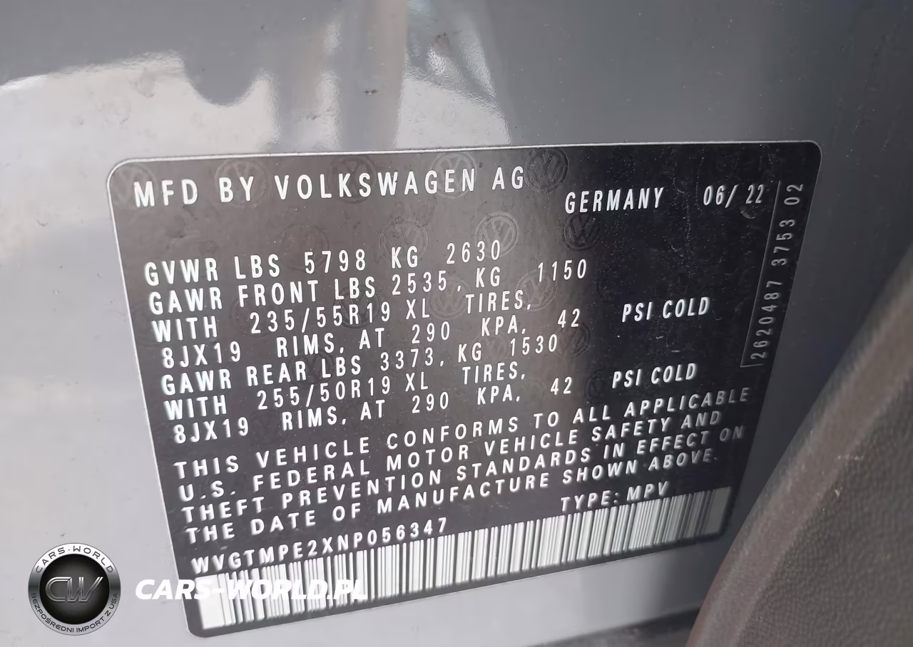 2022 Volkswagen Id.4 Pro S VIN:WVGTMPE2XNP056347 - 9