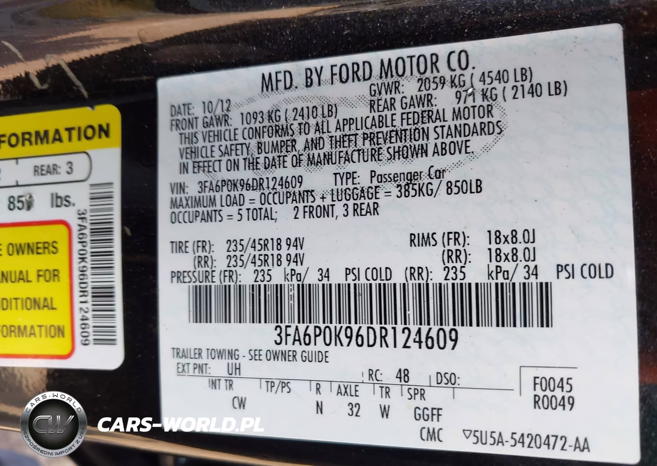 2013 Ford Fusion Titanium VIN:3FA6P0K96DR124609 - 9