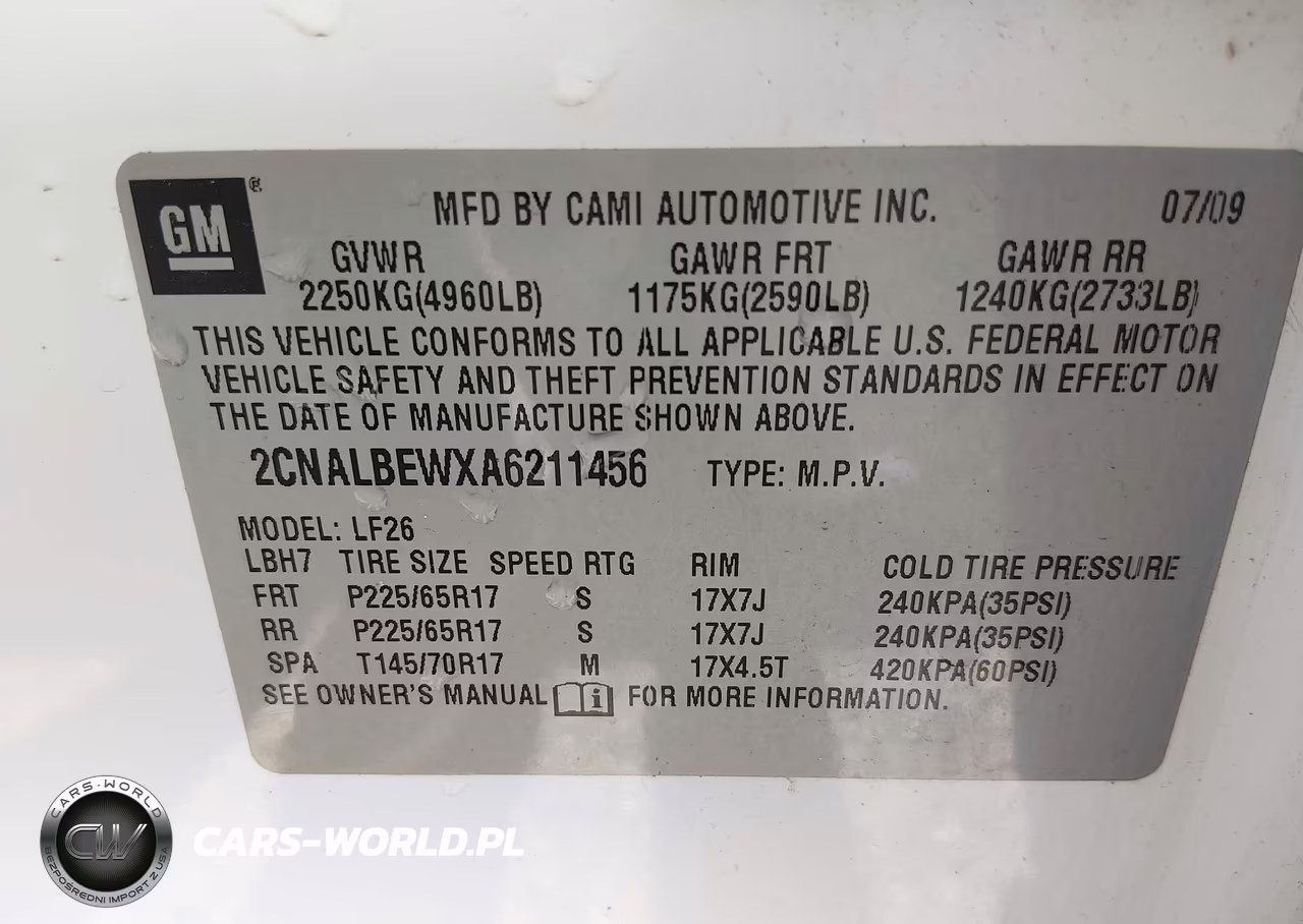 2010 Chevrolet Equinox Ls VIN:2CNALBEWXA6211456 - 9