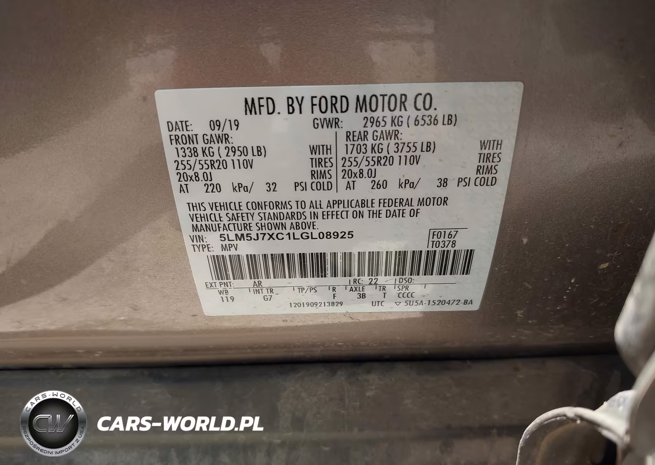 2020 Lincoln Aviator Reserve VIN:5LM5J7XC1LGL08925 - 9